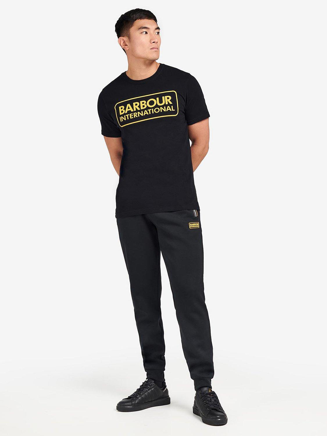Barbour International Essential Large Logo T-Shirt, Black/Yellow, L