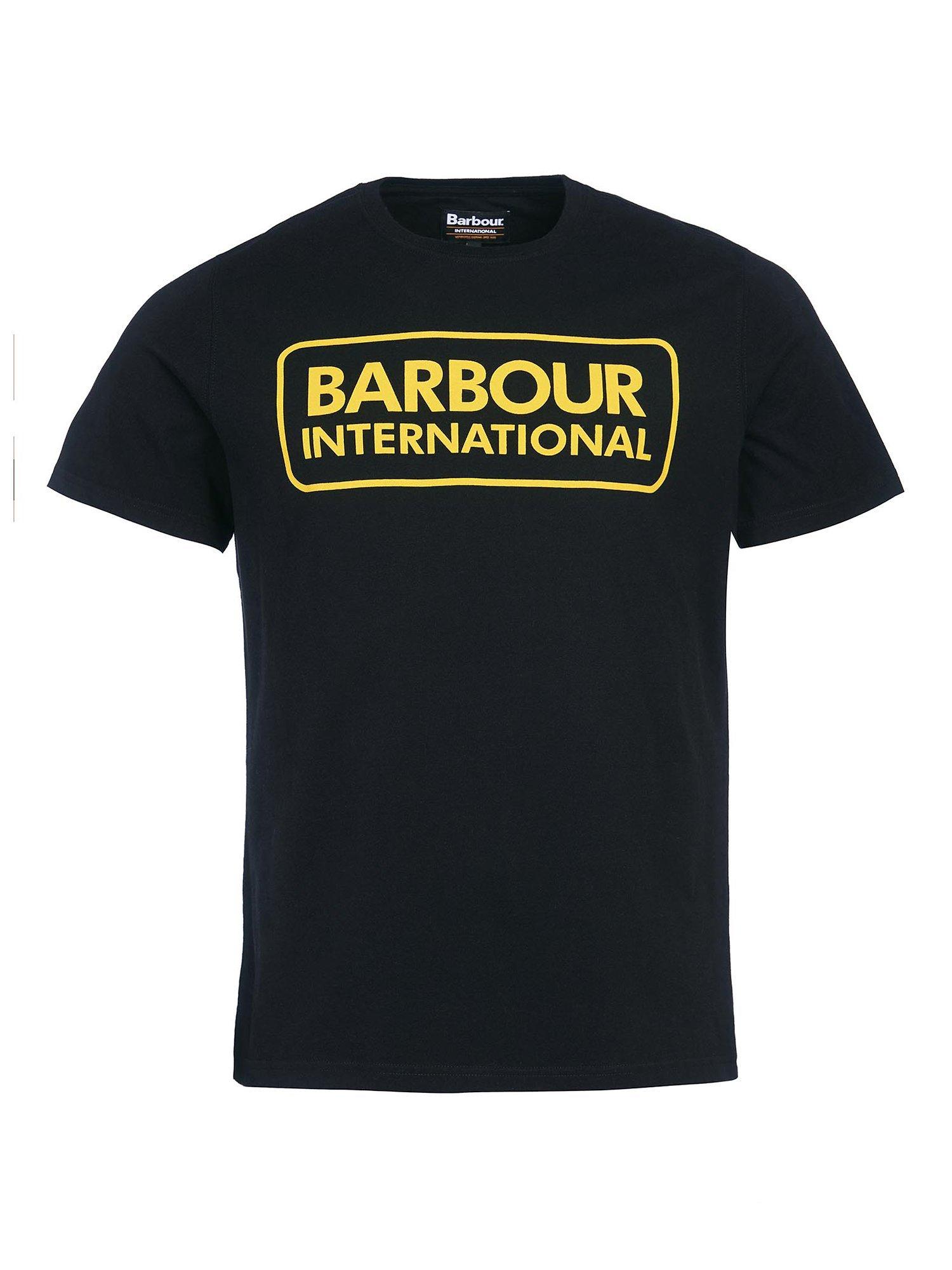 Barbour International Essential Large Logo T-Shirt, Black/Yellow, L