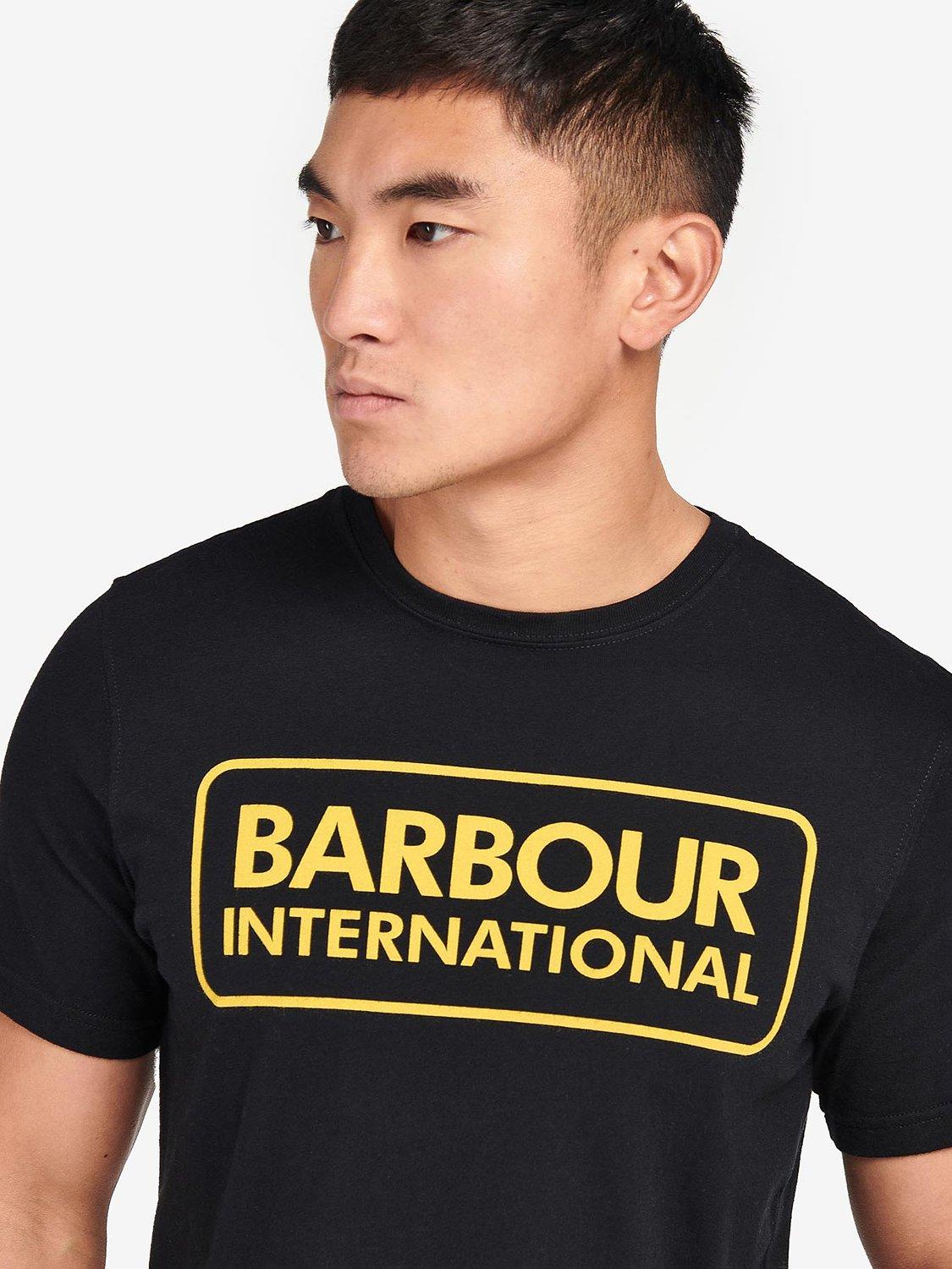 Barbour International Essential Large Logo T-Shirt, Black/Yellow, L