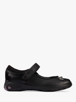 Clarks Kids' Sea Shimmer Mary Jane School Shoes, Black Leather