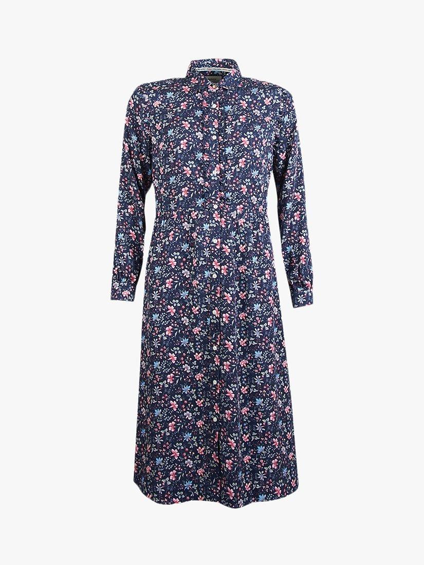 Barbour Elm Floral Print Shirt Dress Blue Multi