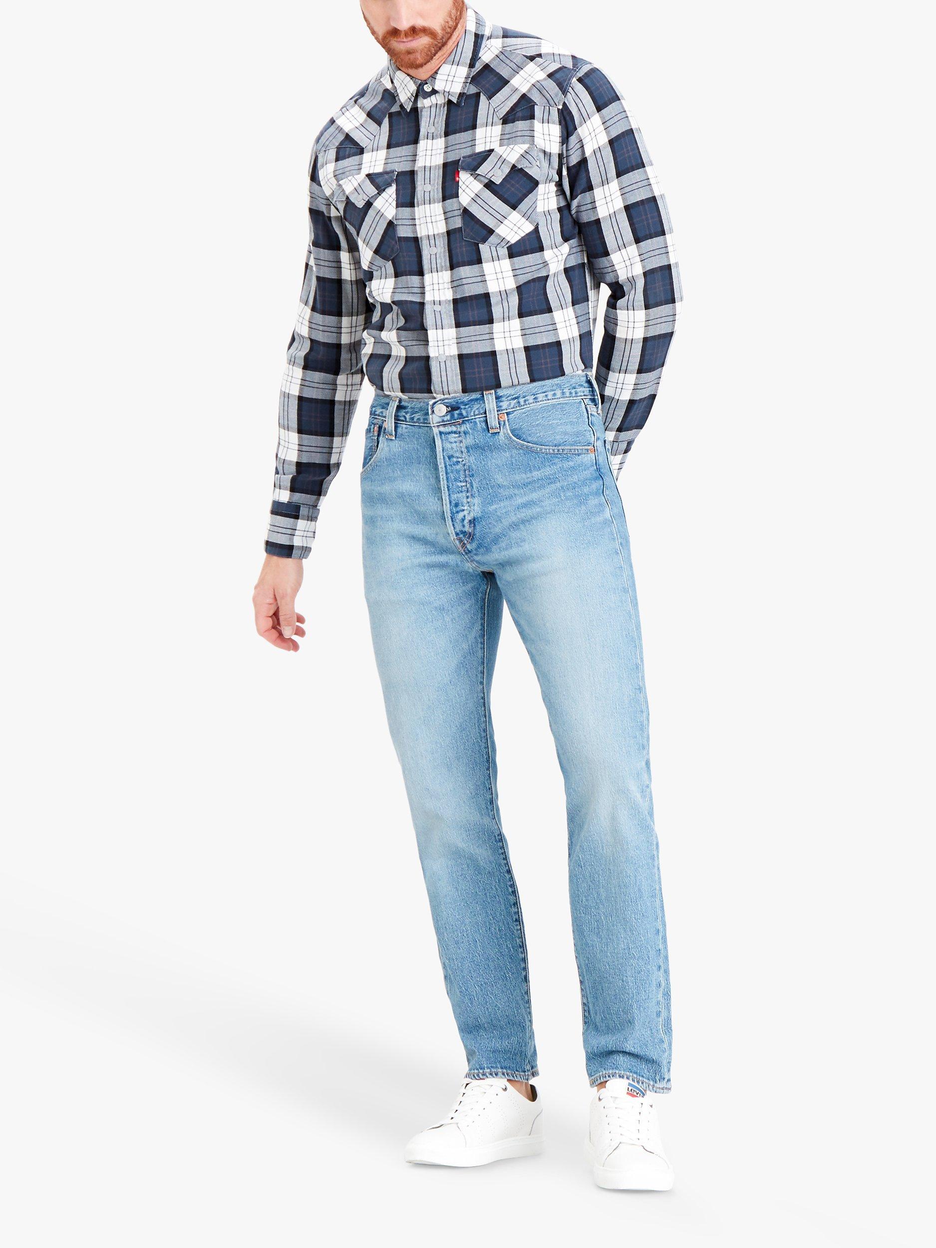Levi's 501 Original Straight Fit Jeans, Light Blue