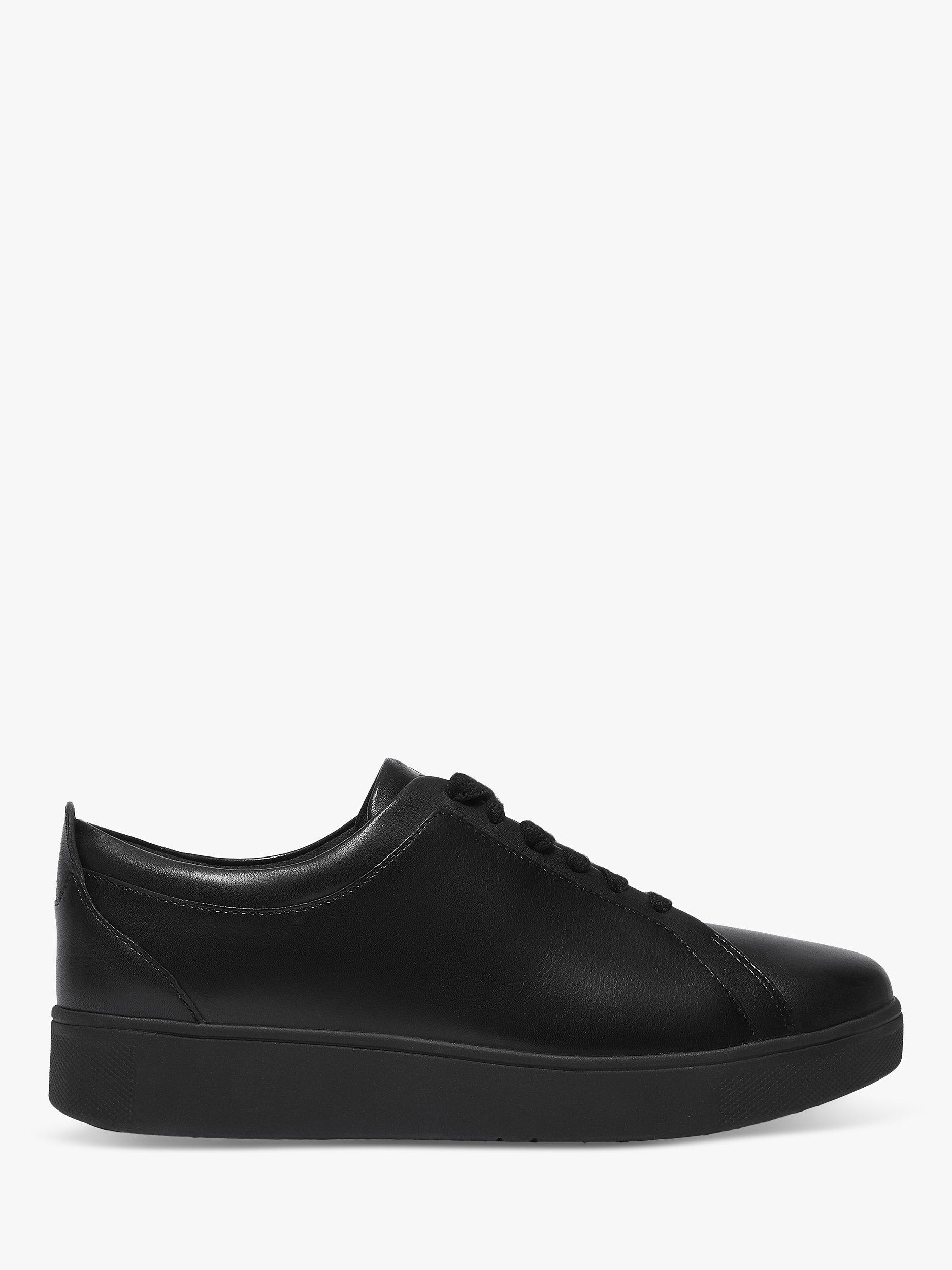 FitFlop Rally Lace Up Leather Trainers Black