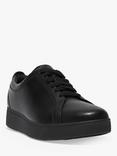 FitFlop Rally Lace Up Leather Trainers, Black