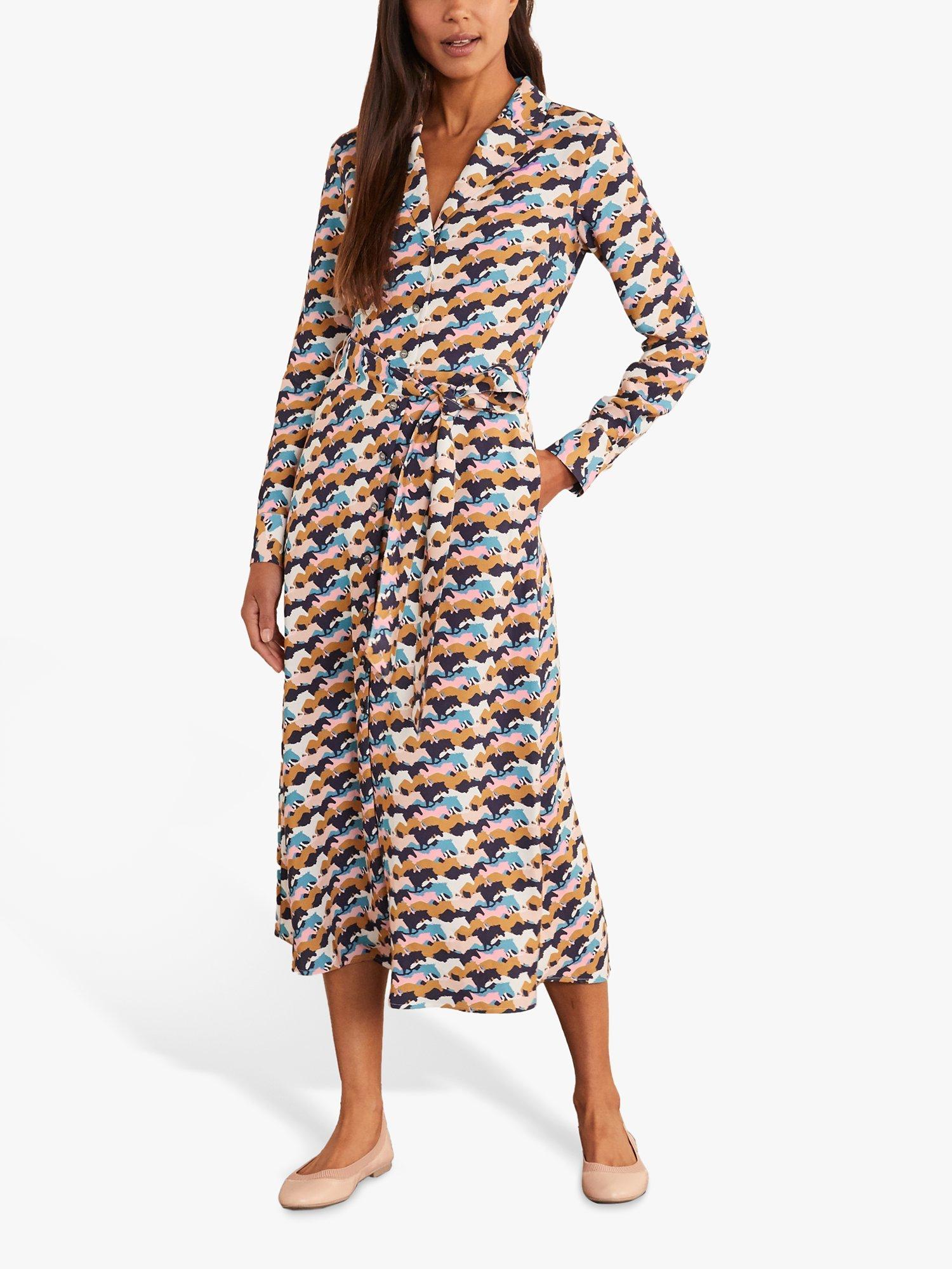 Boden Ottilie Horse Print Shirt Dress, Navy