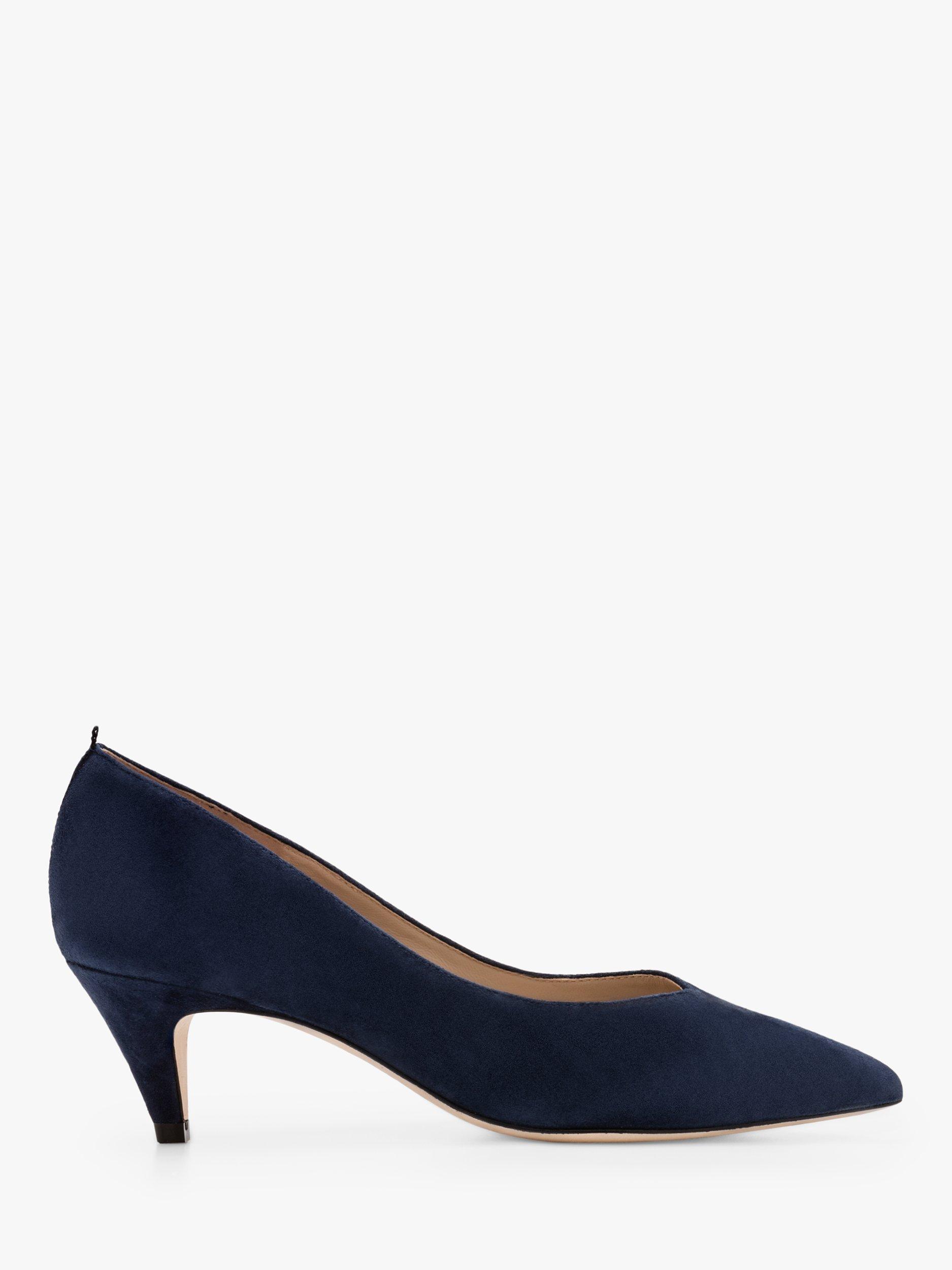 Boden Clara Suede Mid Heel Court Shoes, Navy
