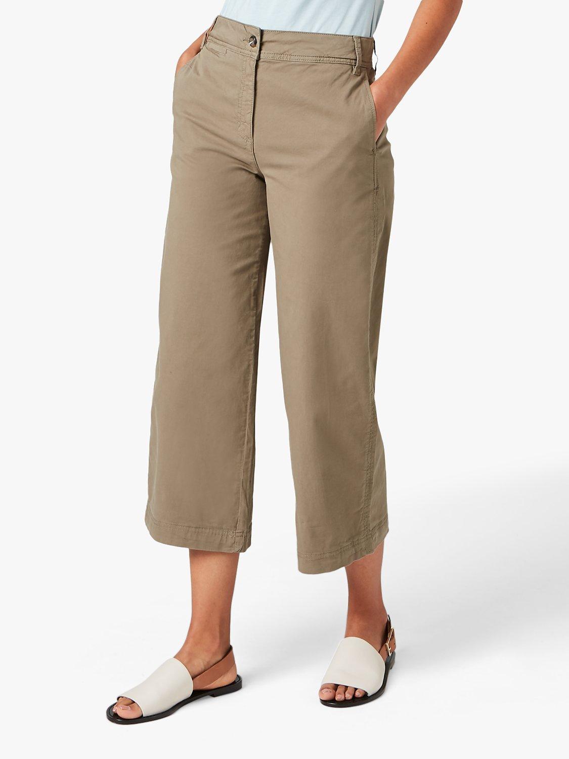 Jigsaw High Waisted Chino Trousers, Khaki, 6
