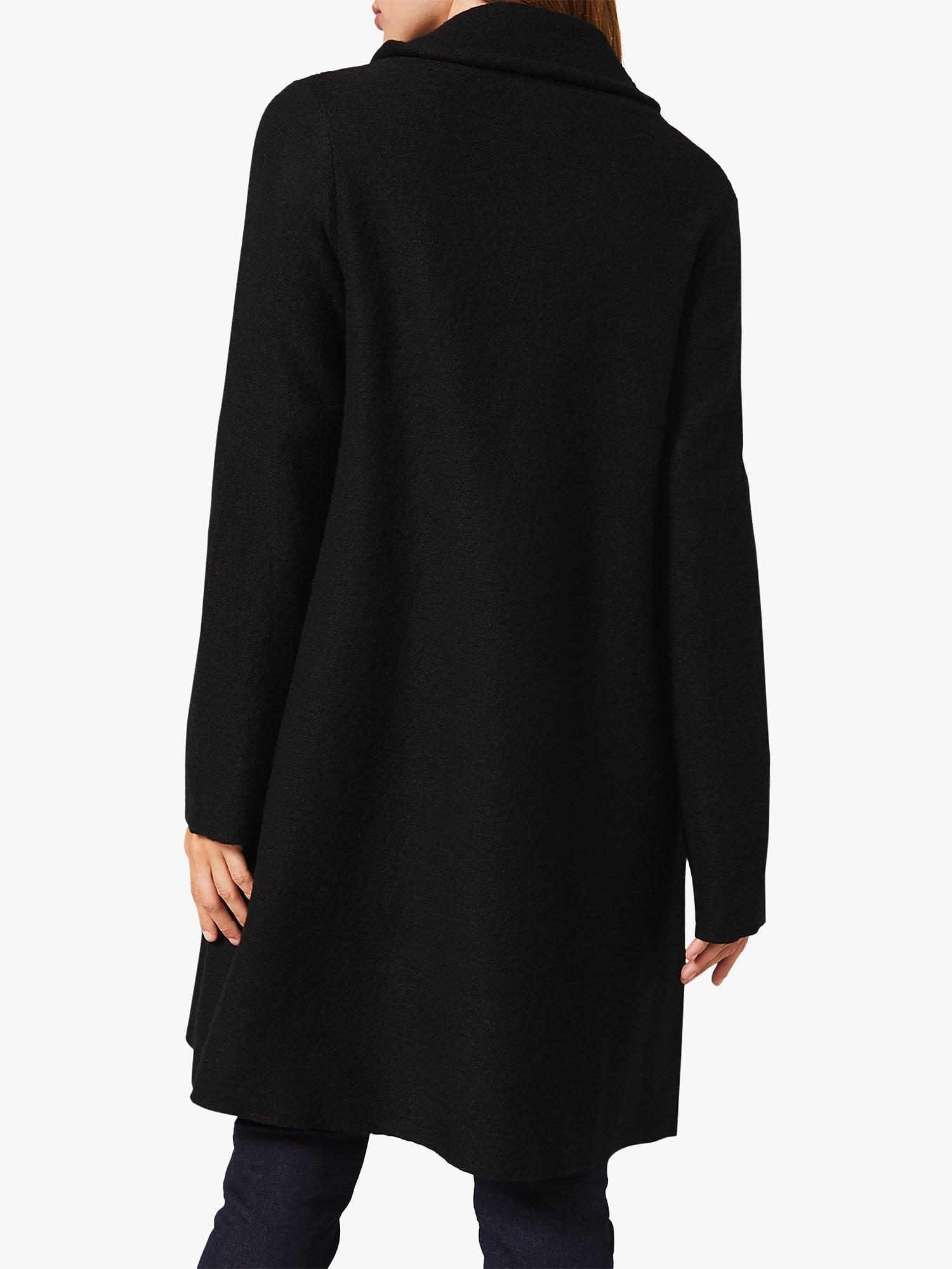 Phase Eight Bellona Wool Blend Knit Coat, Black, 8