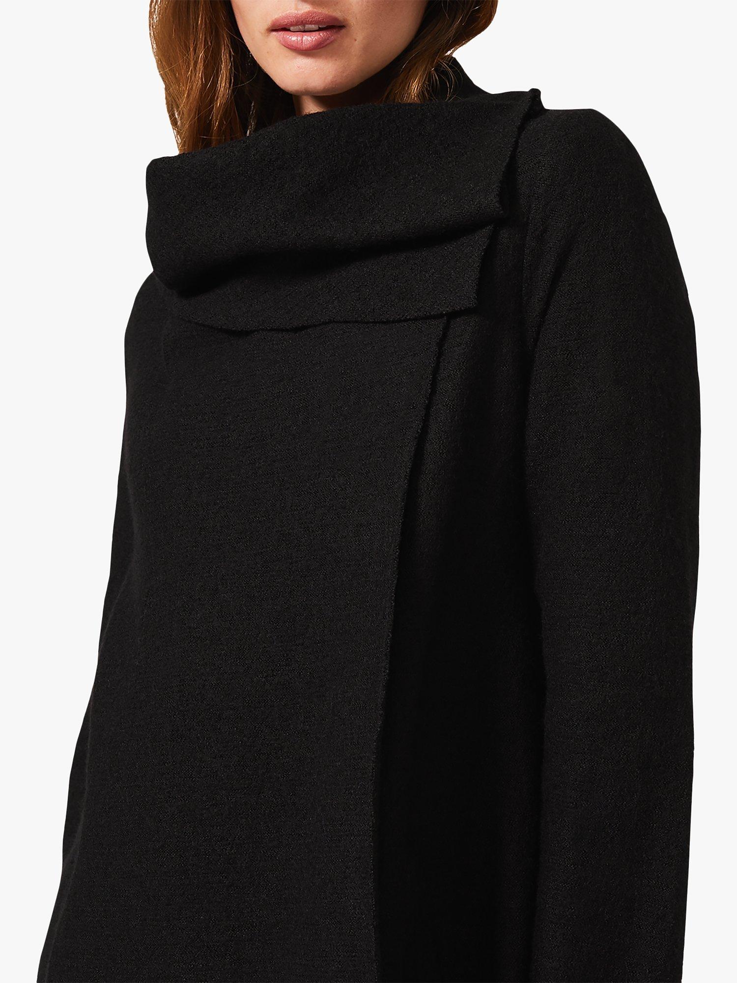 Phase Eight Bellona Wool Blend Knit Coat, Black, 8