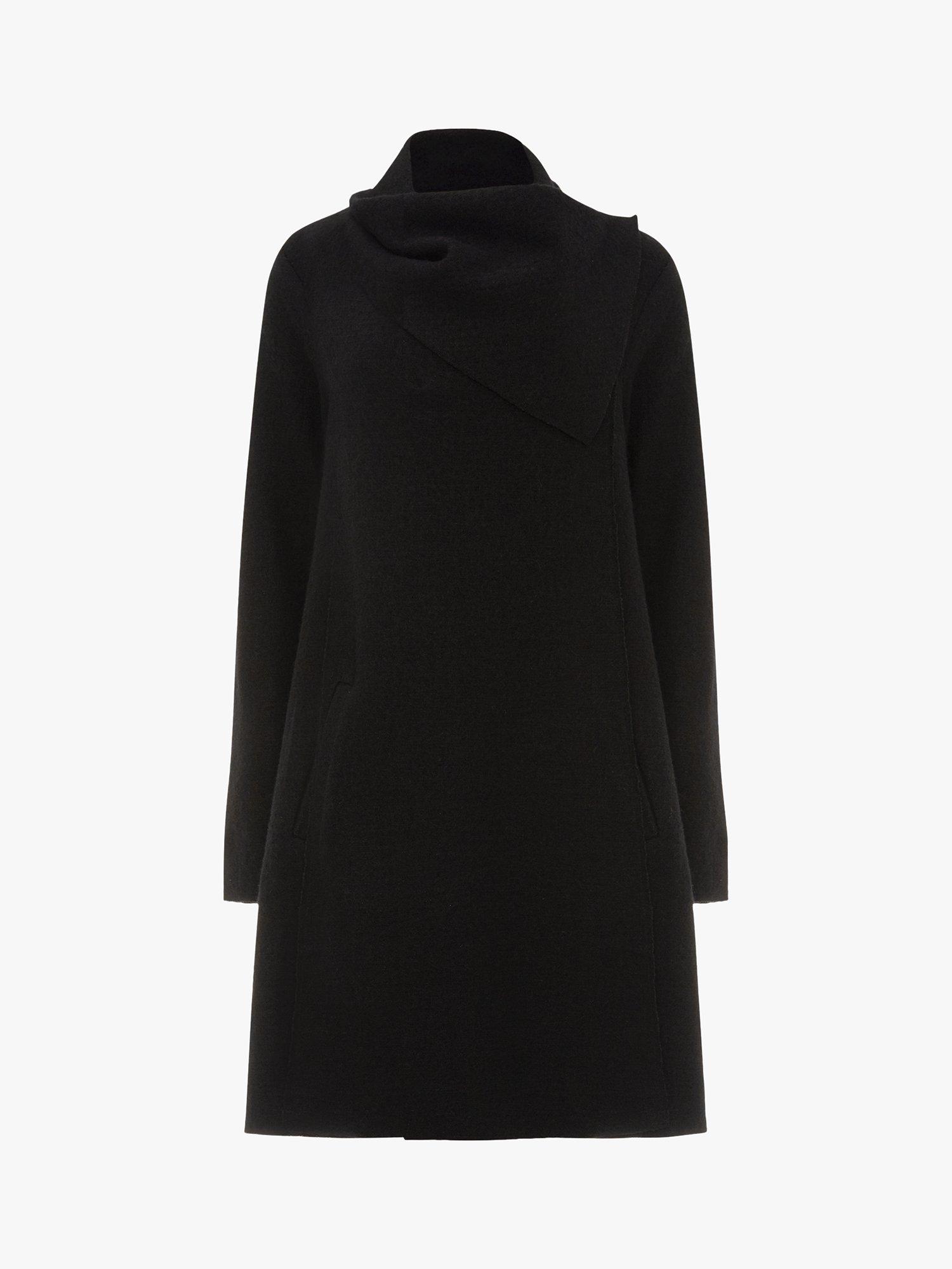 Phase Eight Bellona Wool Blend Knit Coat, Black, 8