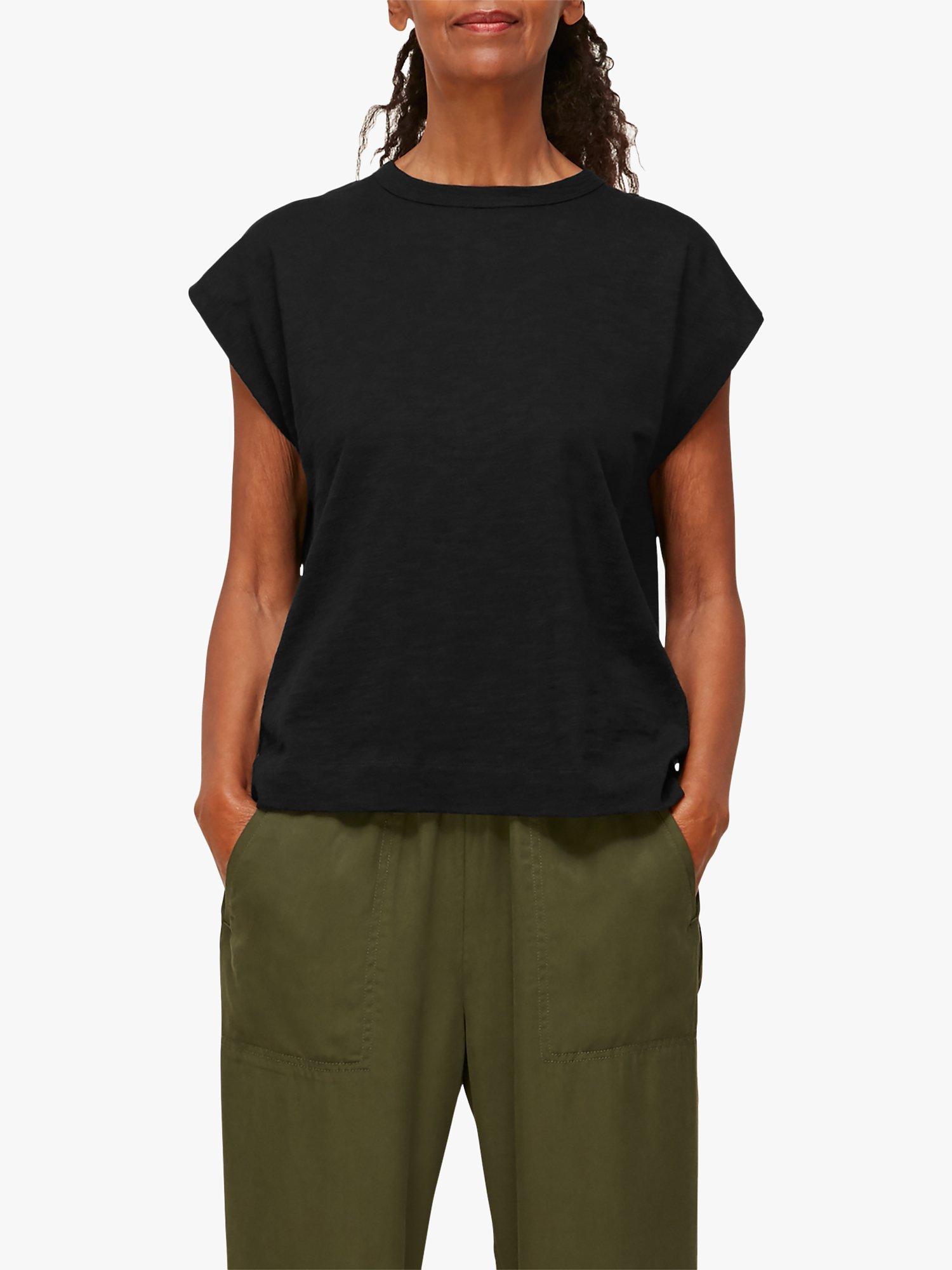 Whistles Muscle Vest Top, Black