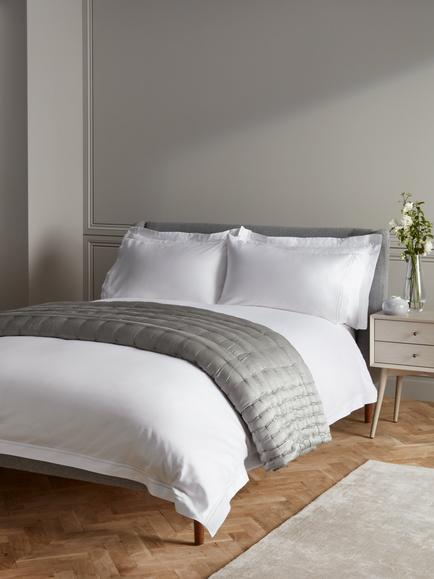 John Lewis Dalton Egyptian Cotton Sateen Bedding, 800 Thread Count, White, White