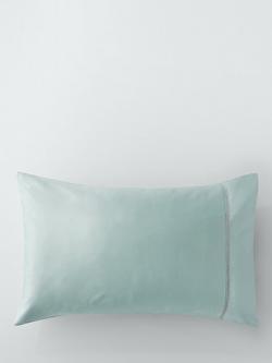 John Lewis Soft and Silky Garda Lattice Stitch Egyptian Cotton 400 Thread Count Bedding - view 2, Ice Blue