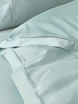 John Lewis Soft and Silky Garda Lattice Stitch Egyptian Cotton 400 Thread Count Bedding - view 2, Ice Blue