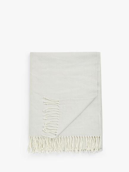 John Lewis Herringbone Throw, Natural