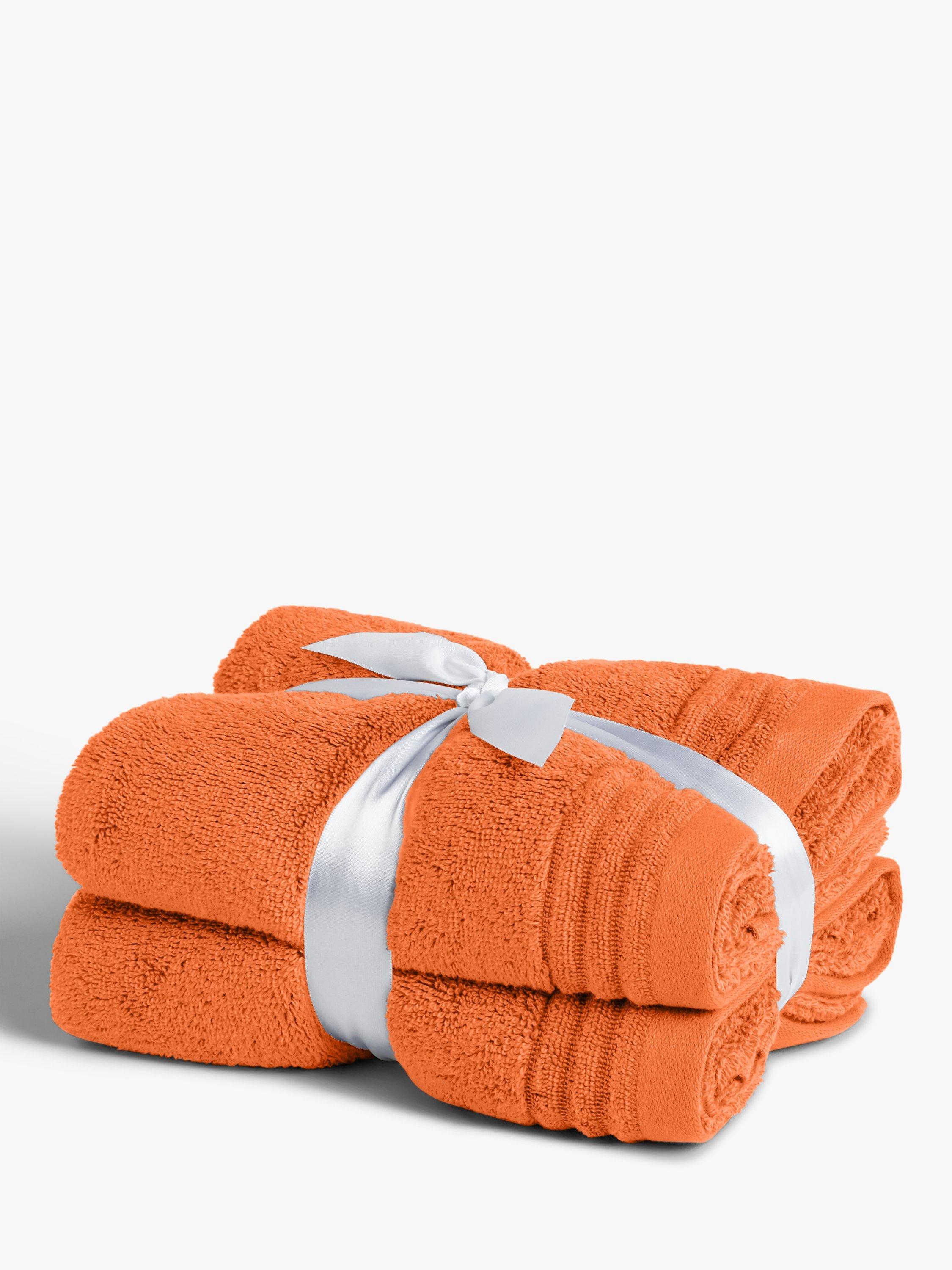 John Lewis & Partners Cotton Hand Towels, Pack of 2, Cayenne Orange