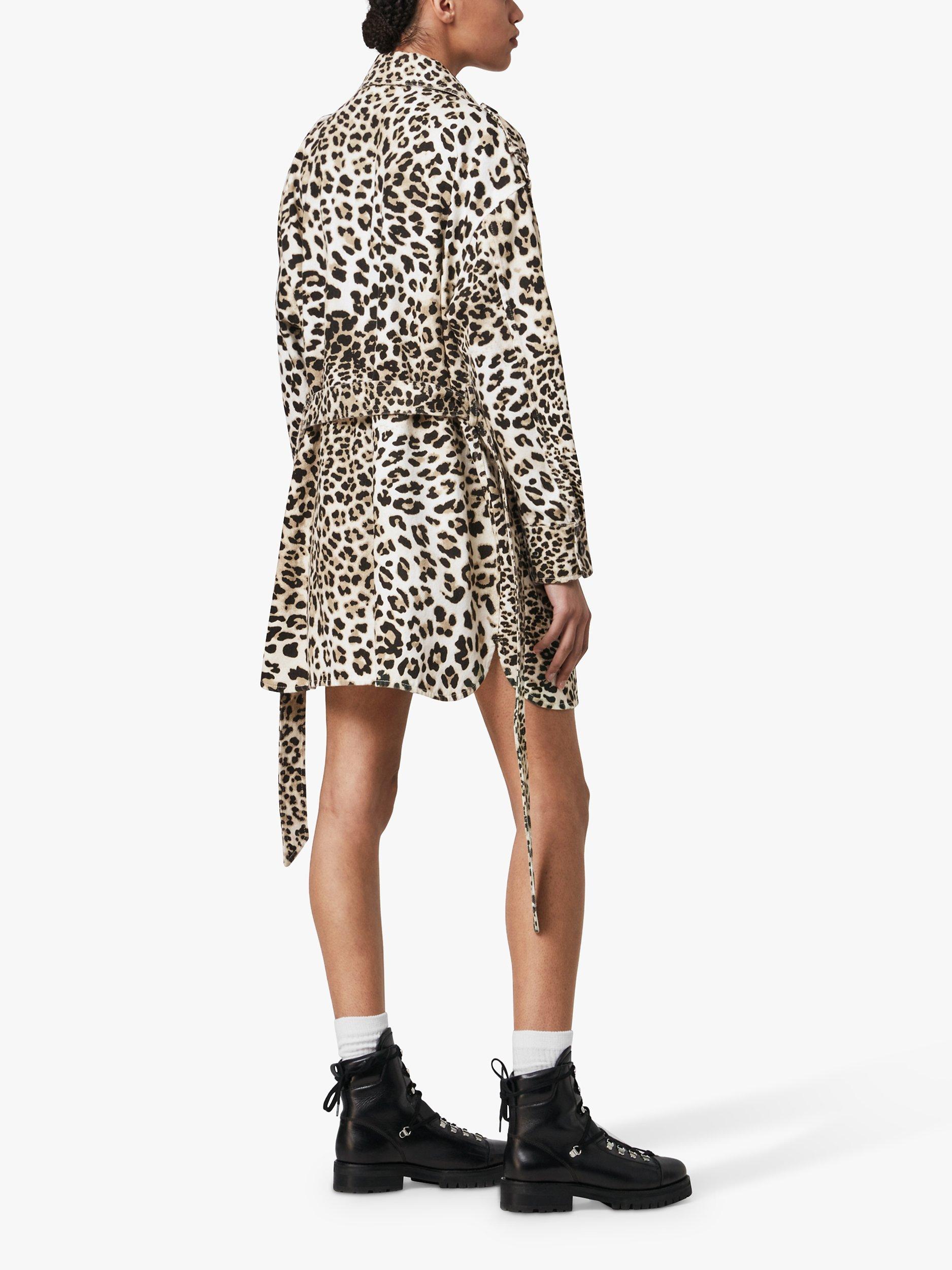 AllSaints Suzie Leopard Print Jacket Beige