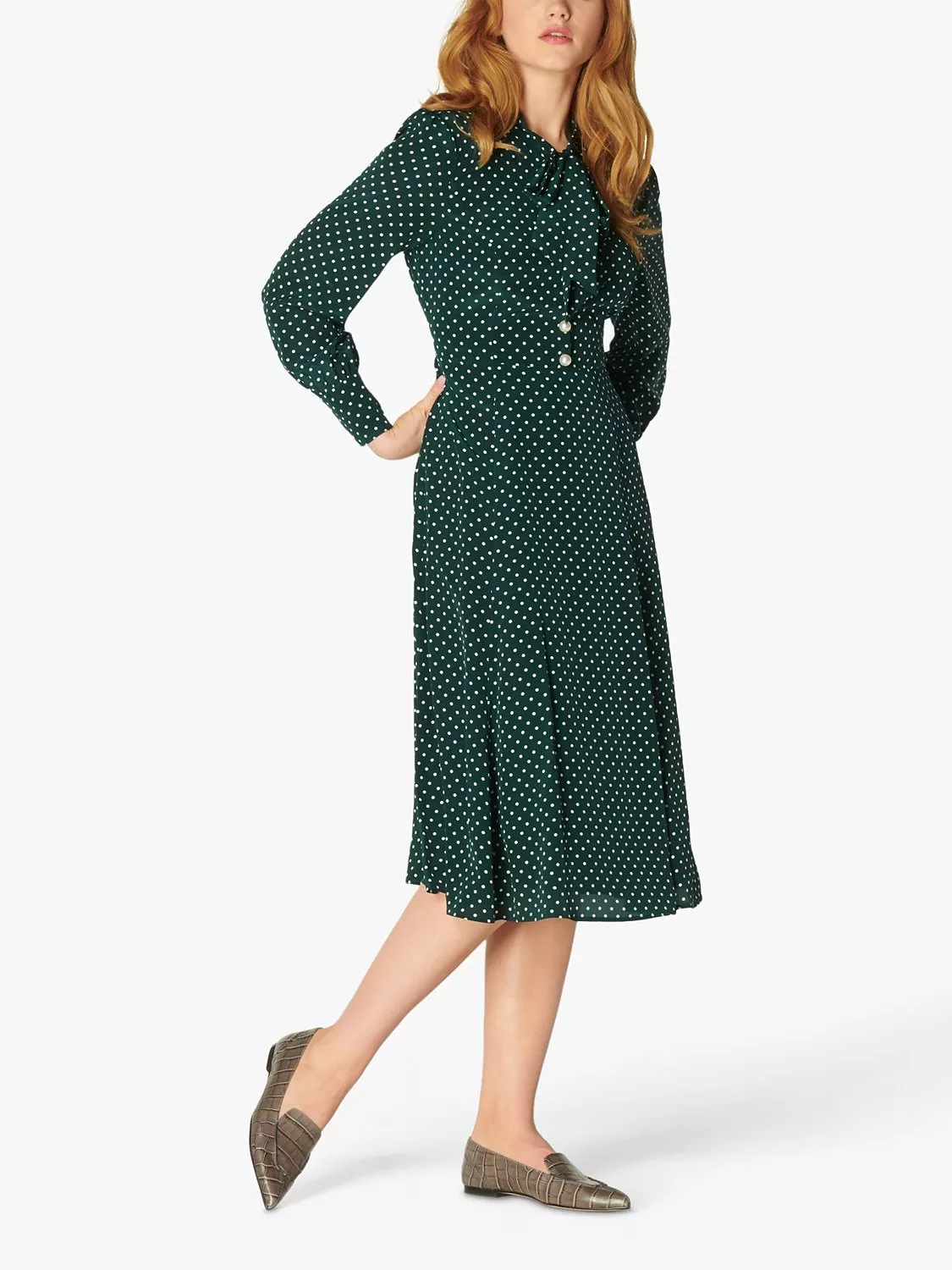 lk bennett green silk dress Lk Bennett Jemima Silk Dress main image 0