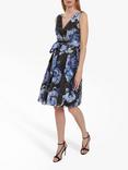 Gina Bacconi Eslanda Floral Burnout Dress, Black/Blue