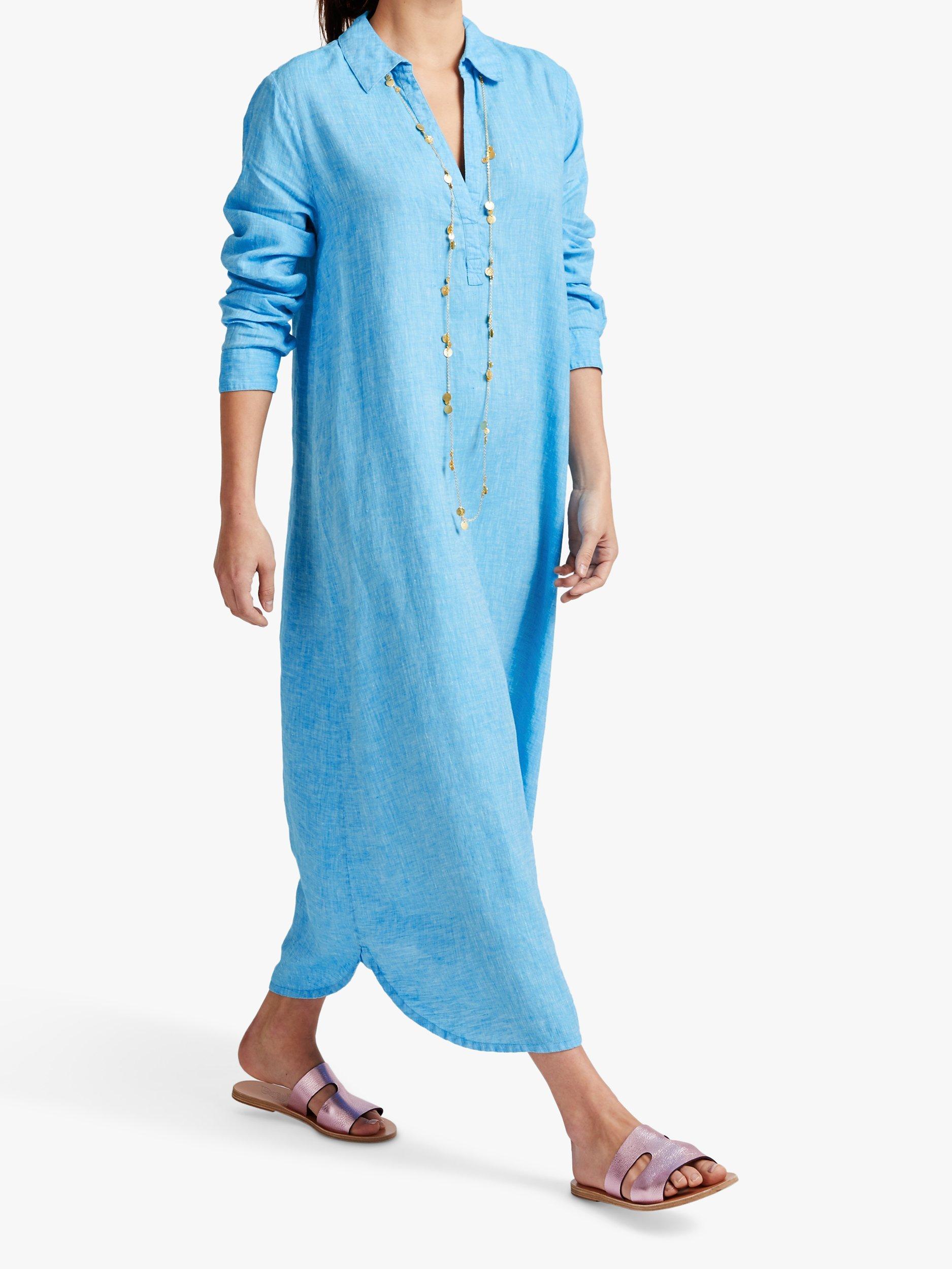 NRBY Chrissie Linen Maxi Dress, Turquoise, S