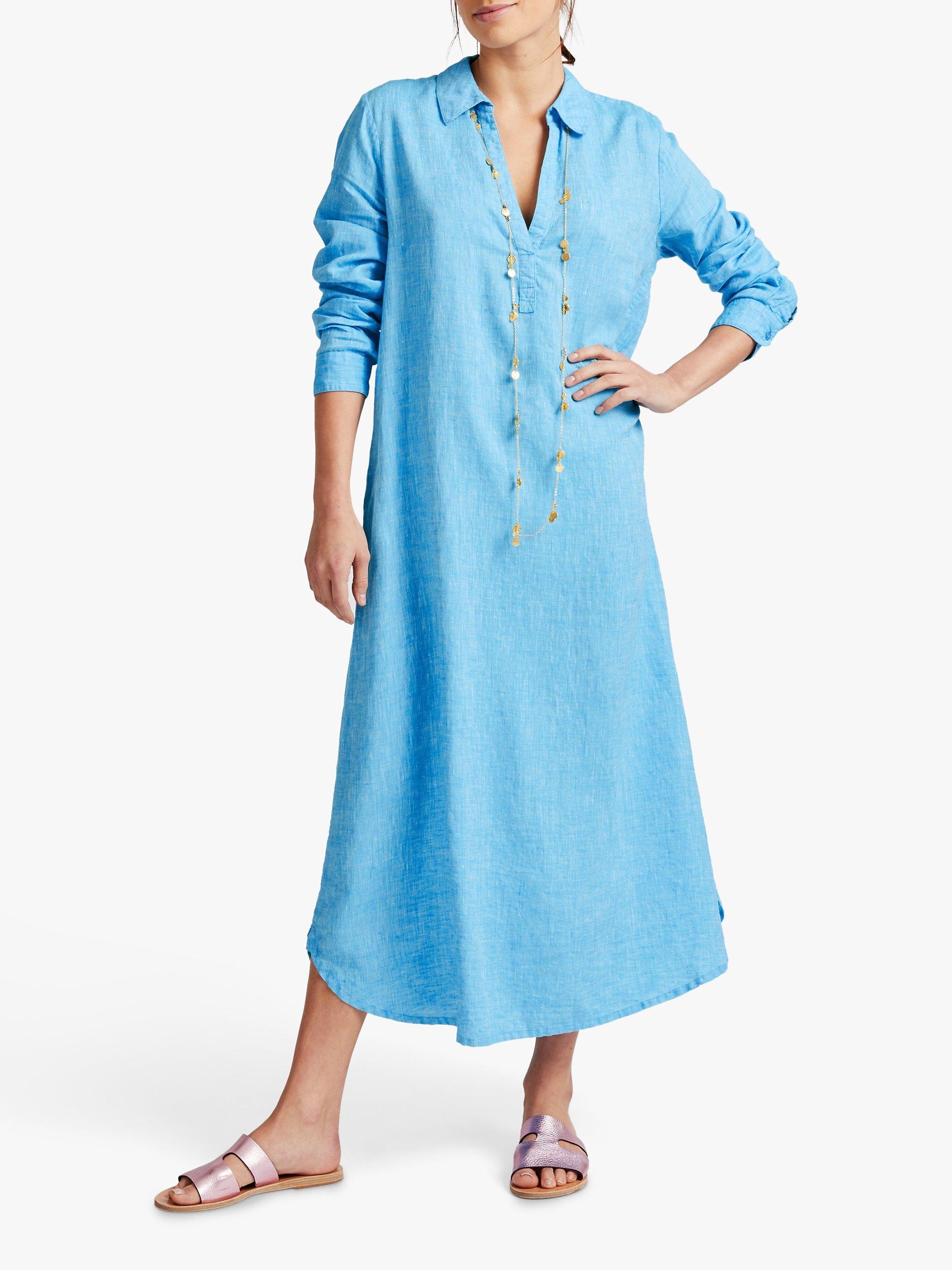 NRBY Chrissie Linen Maxi Dress, Turquoise, S