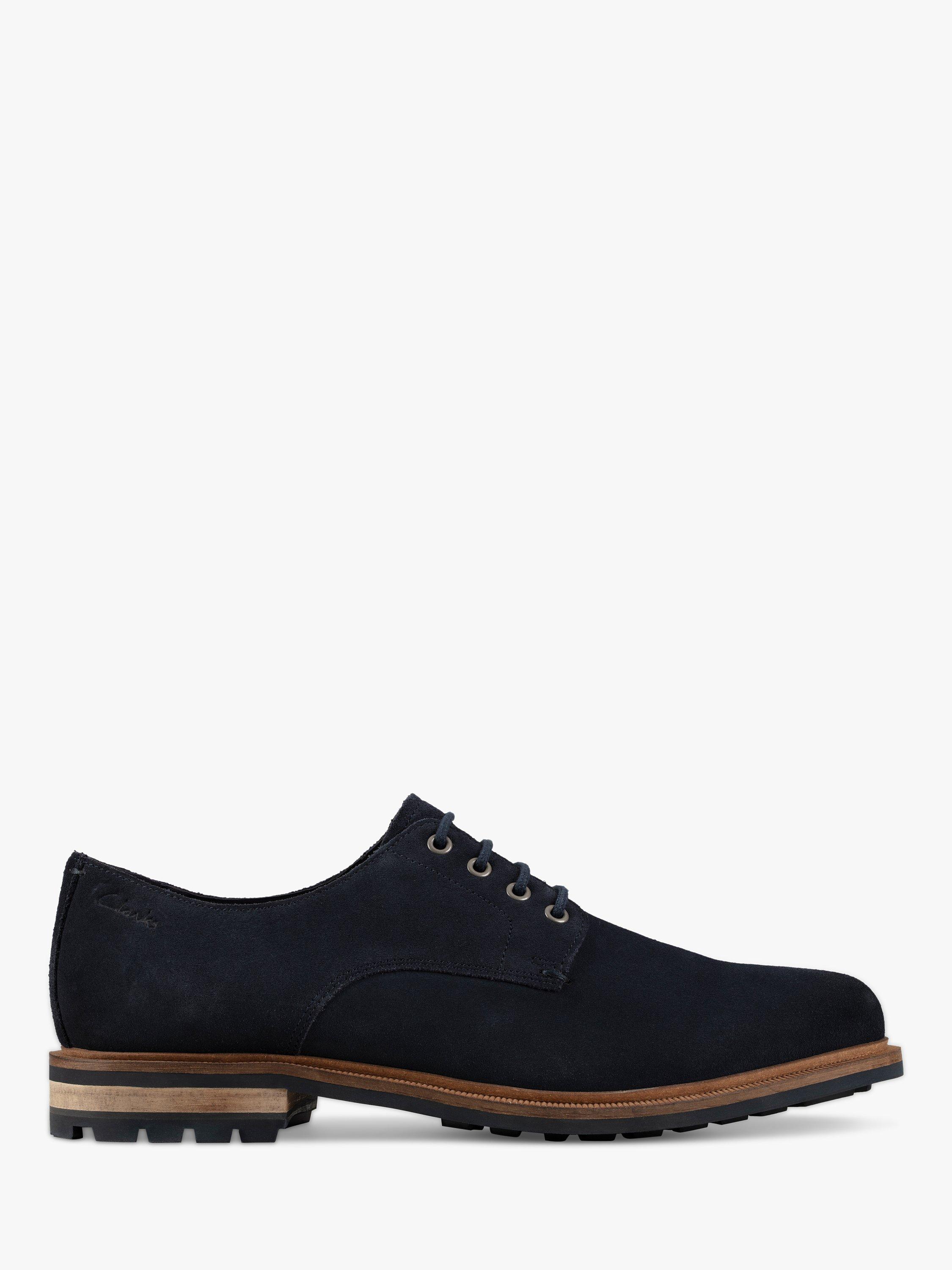 Clarks Foxwell Hall Suede Derby Shoes, Navy