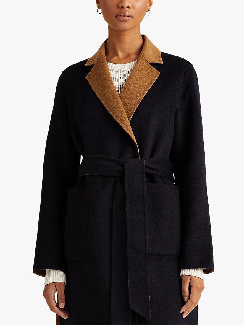 Lauren Ralph Lauren Reversible Wool Blend Coat Navy