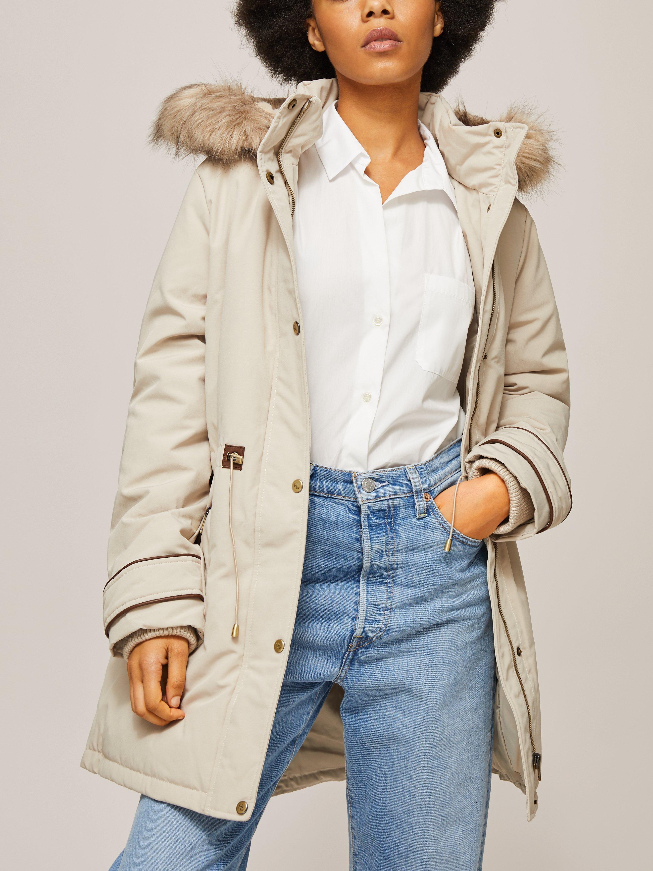 Lauren Ralph Lauren HD Hooded Parka Coat Cream