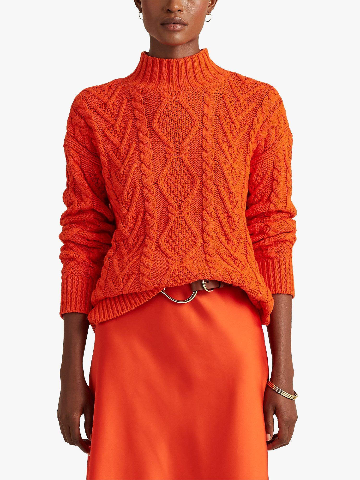 Lauren Ralph Lauren Tarvacia Long Sleeve Sweater, Orange