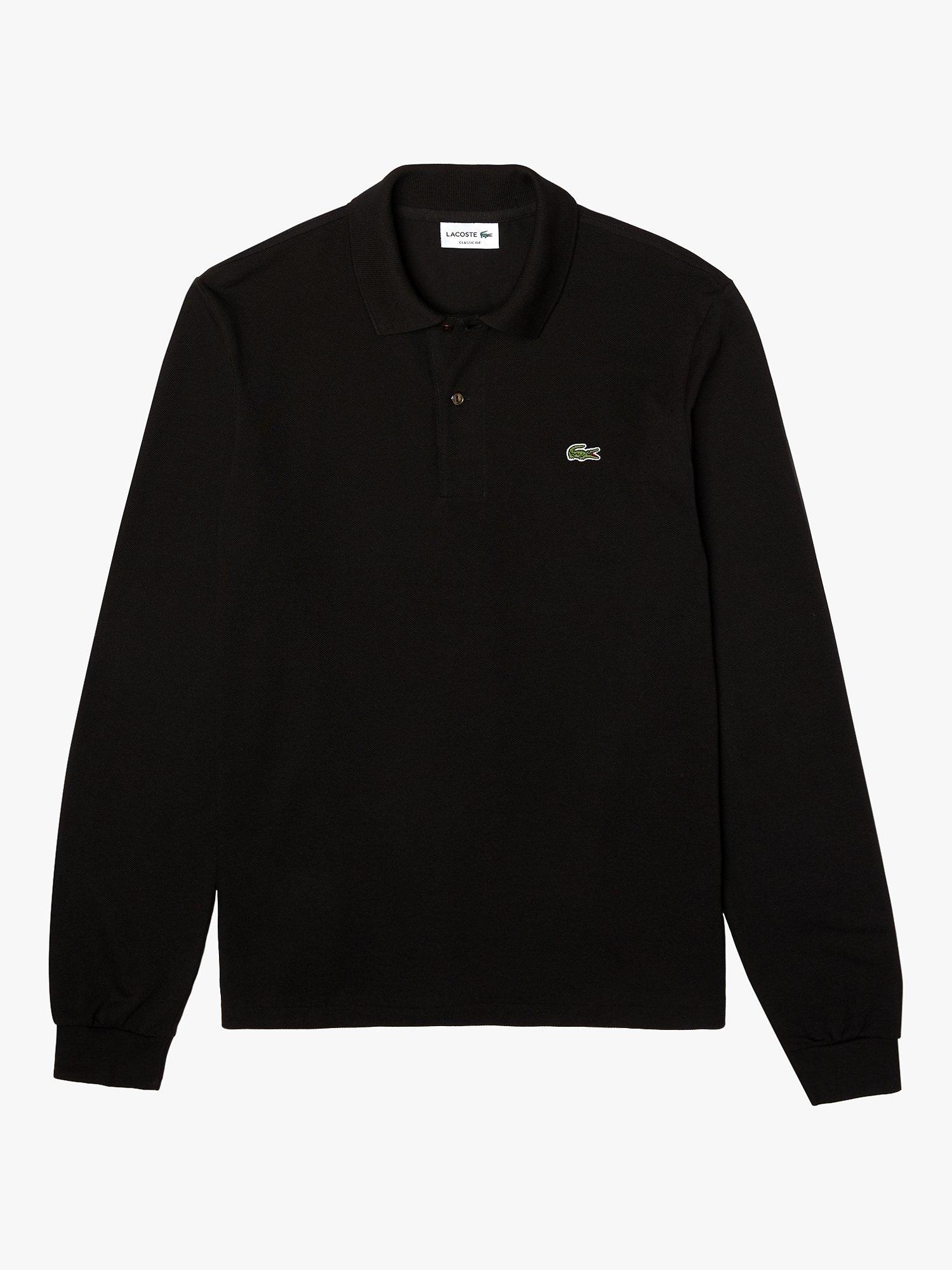 Product image 4 of 7, which shows Lacoste L.13.12 Classic Regular Fit Long Sleeve Polo Shirt, Black, S