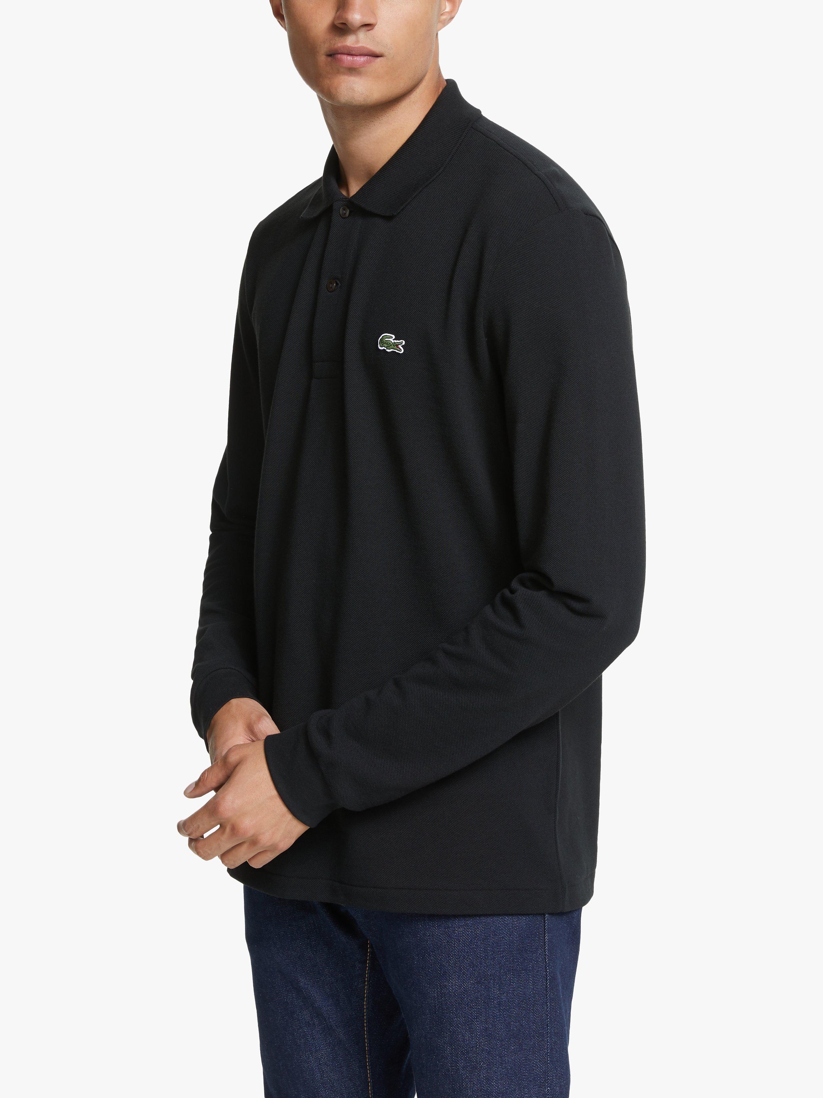 Lacoste L.13.12 Classic Regular Fit Long Sleeve Polo Shirt Black