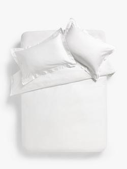 John Lewis 600 Thread Count Stitch Trim Bedding, White