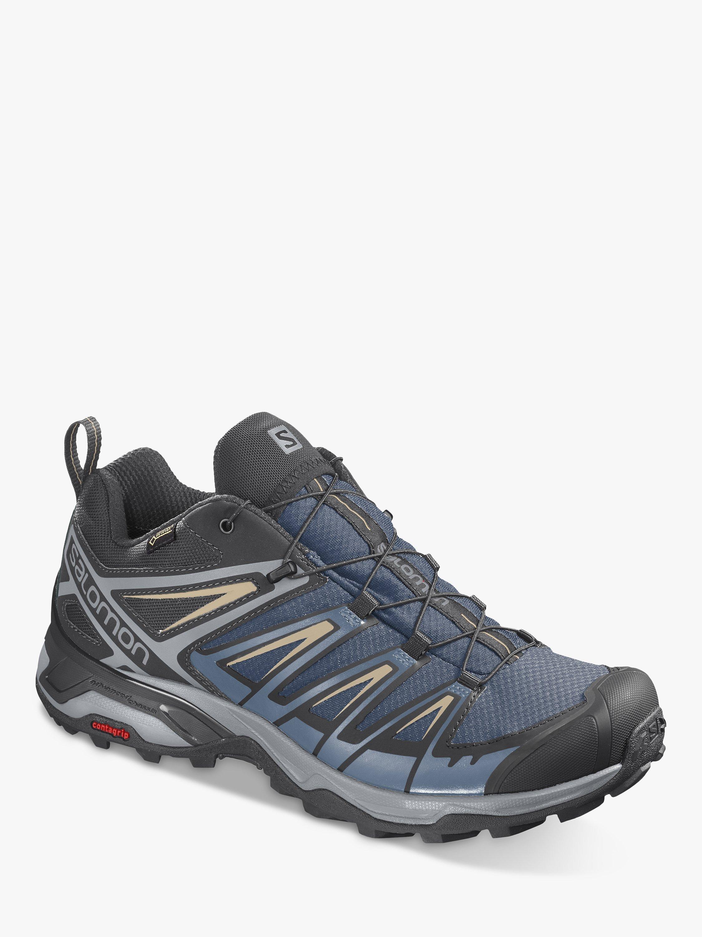 Salomon X Ultra 3 Men s Waterproof Gore Tex Hiking Shoes Dark Denim Copen Blue Pale Khaki