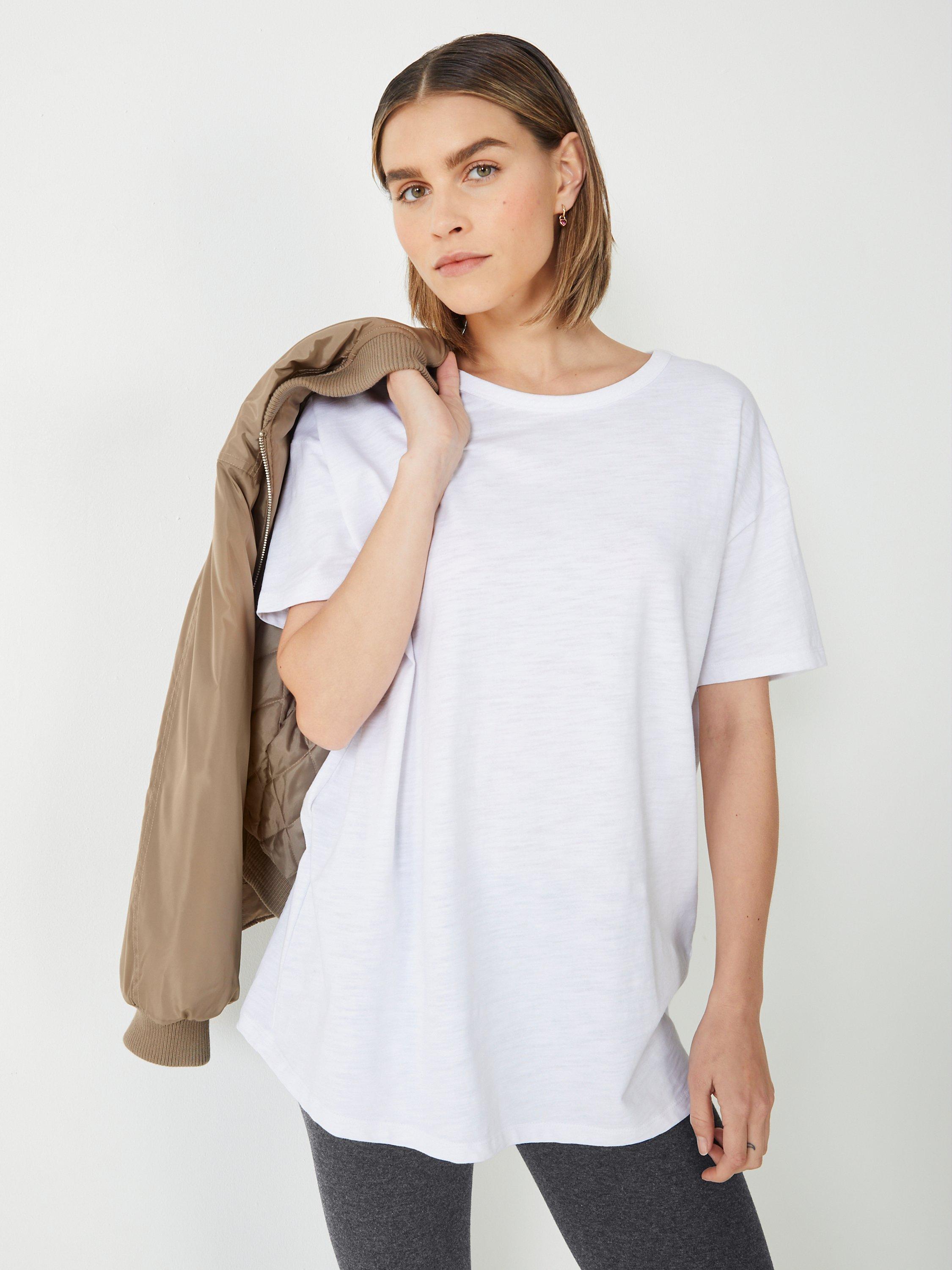 HUSH Longline Boyfriend Tee, White