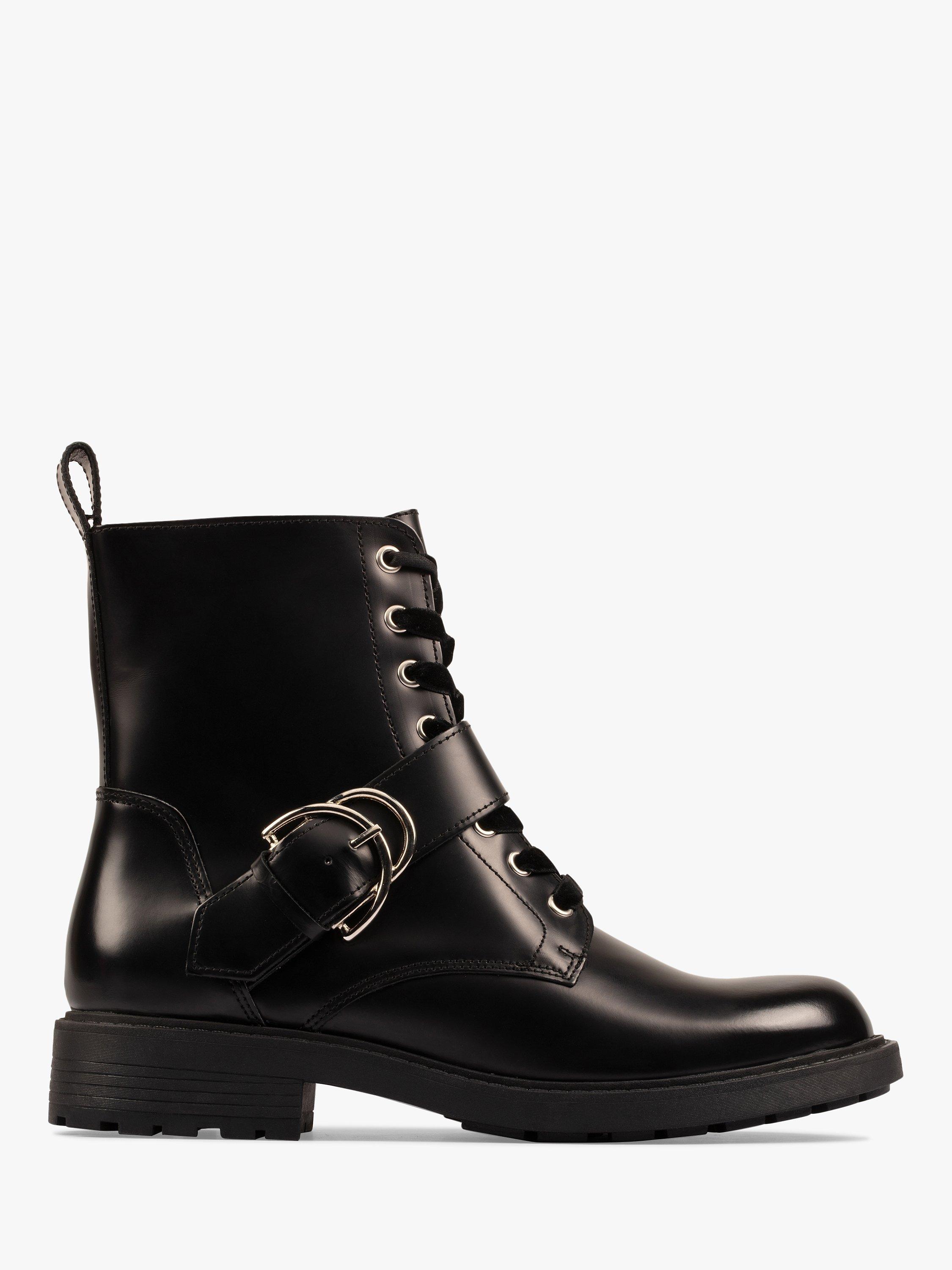 Clarks Orinoco 2 Leather Buckle Ankle Boots Black