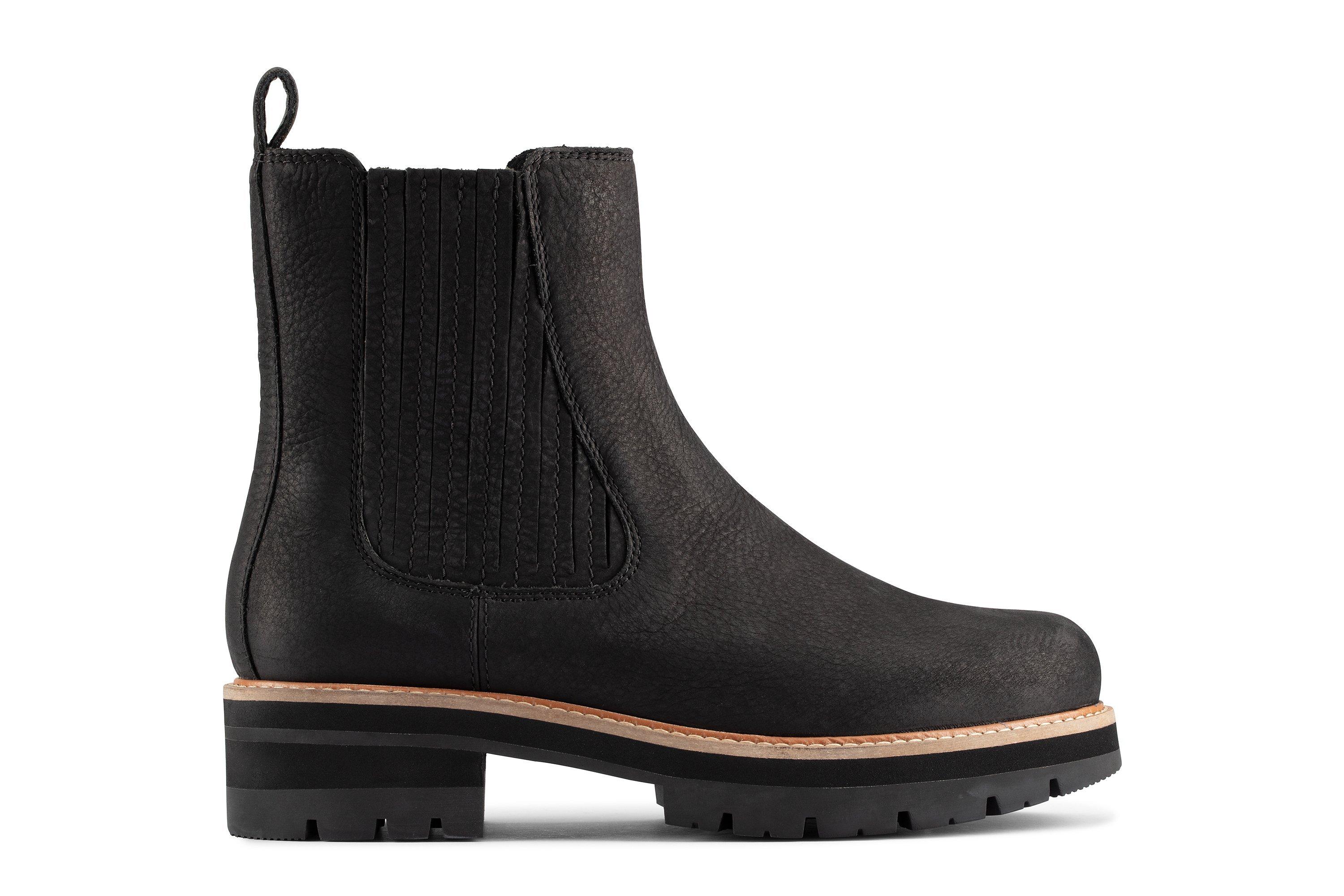 Clarks Orianna Nubuck Chunky Chelsea Boots, Black
