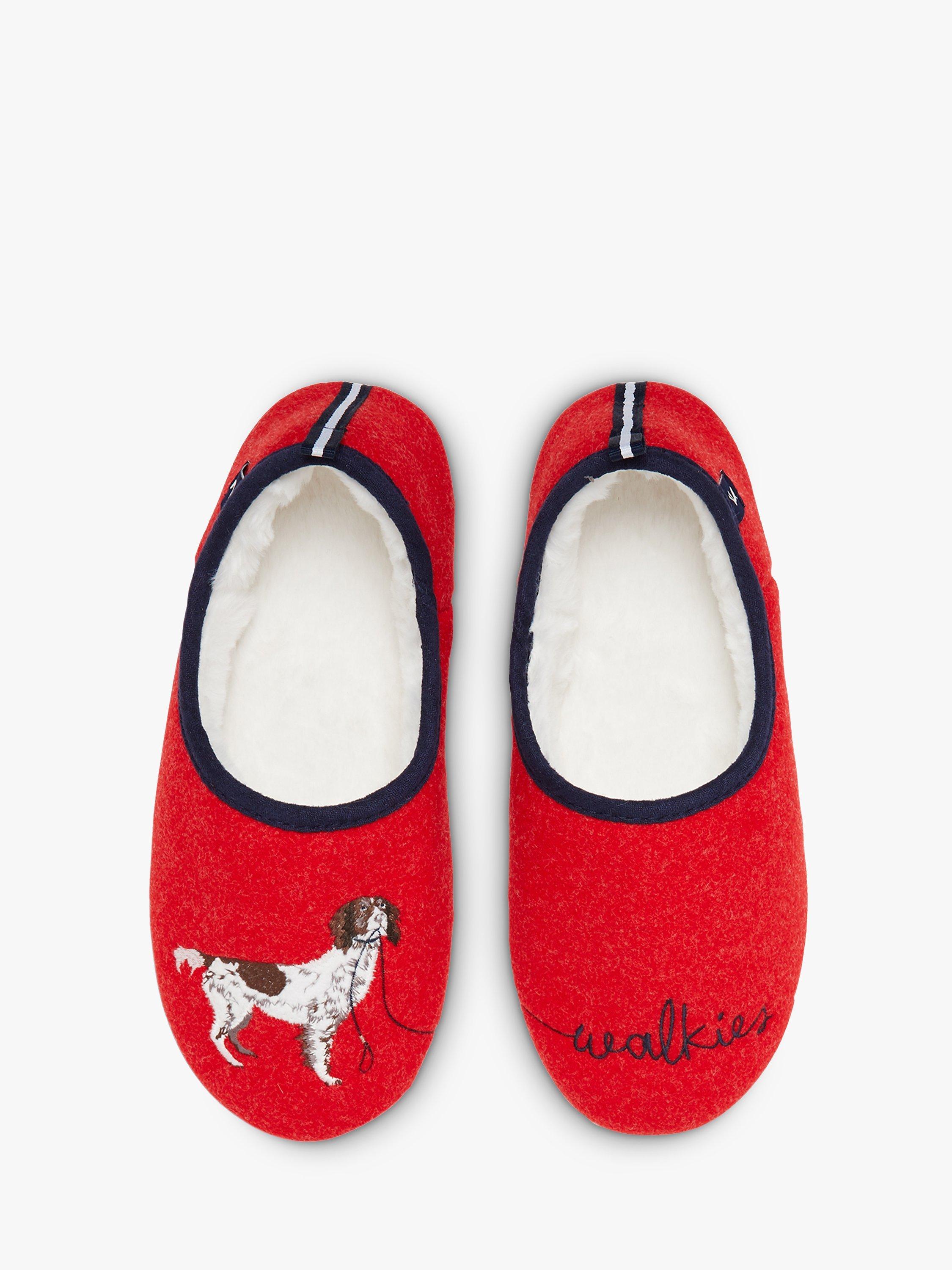 Joules Walkies Dog Slippets Red