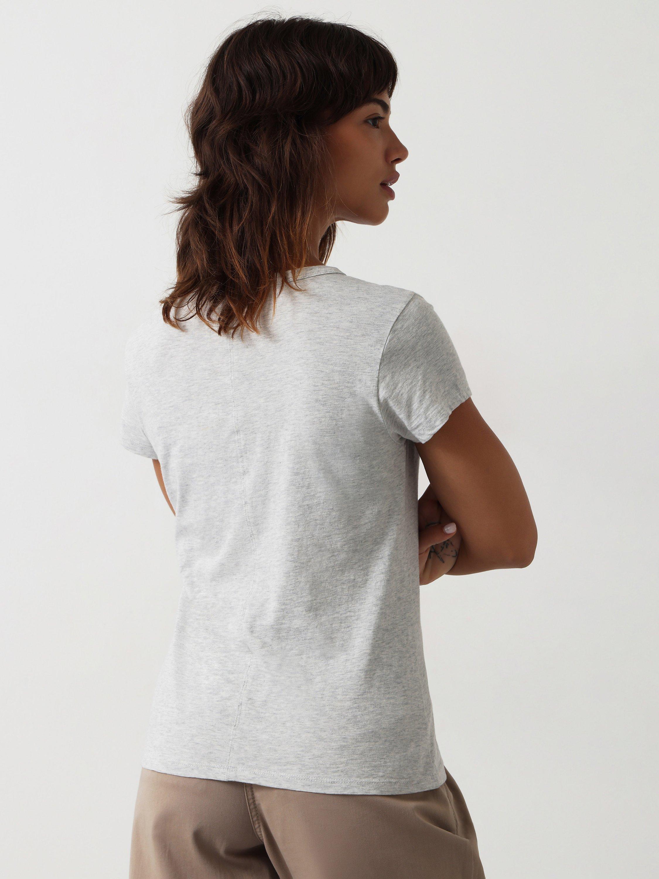 Product image 2 of 5, which shows HUSH Slim Fit Cotton Crew Neck T-Shirt, Lightest Grey Marl, XXS