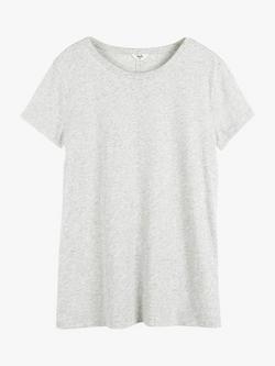 HUSH Slim Fit Crew Neck T-Shirt, Lightest Grey Marl