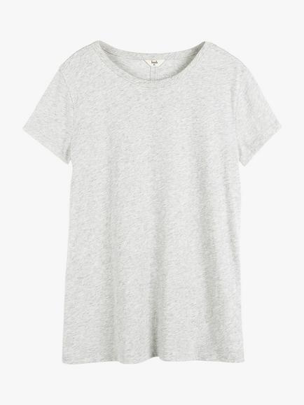 HUSH Slim Fit Crew Neck T-Shirt, Lightest Grey Marl