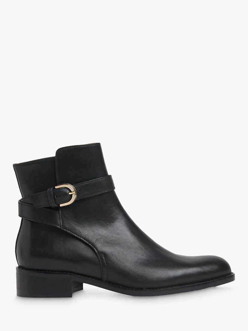 L.K.Bennett Annie Leather Buckle Fastening Ankle Boots, Black