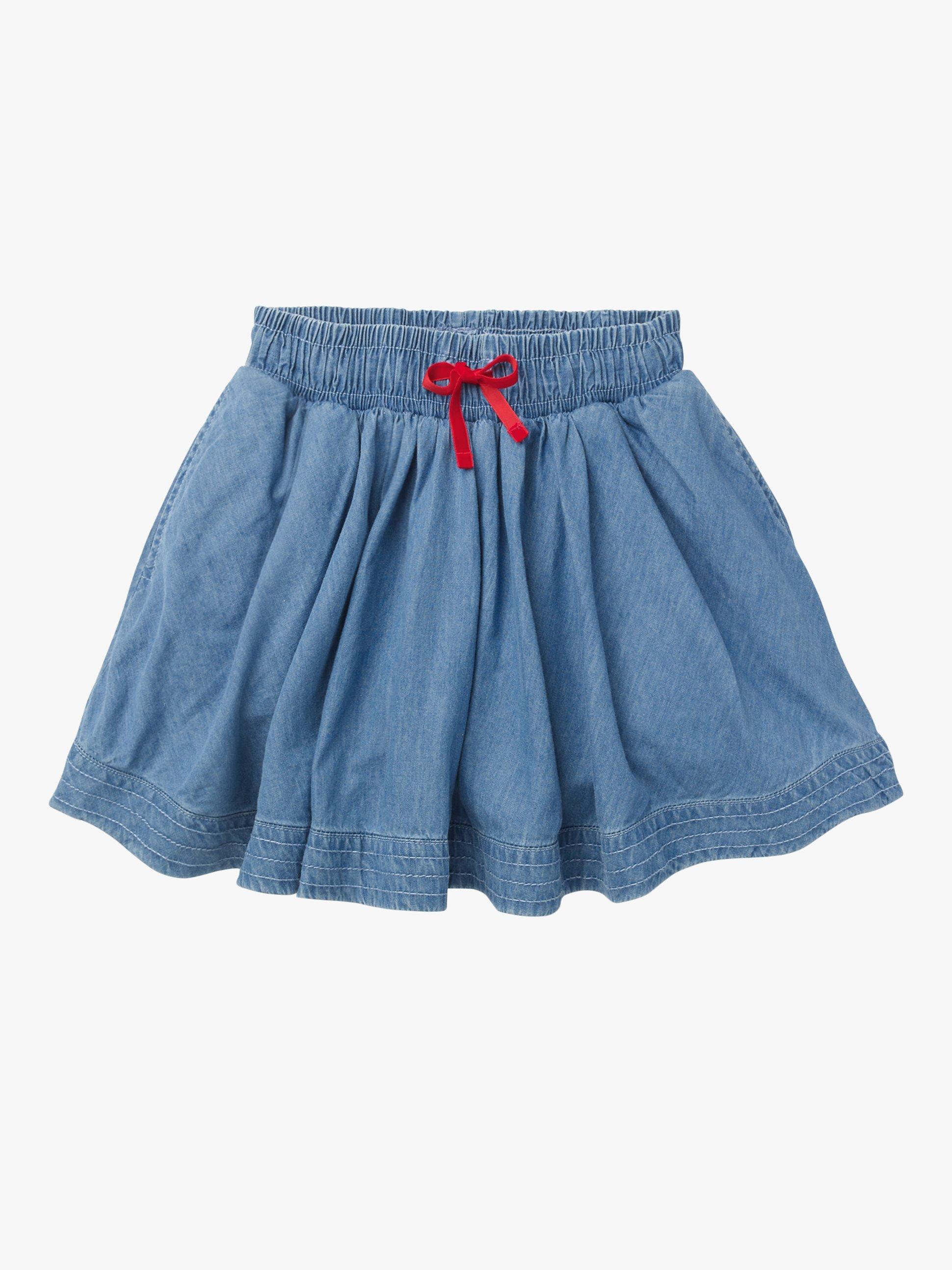 Mini Boden Girls' Woven Twirly Skirt, Light Vintage Denim