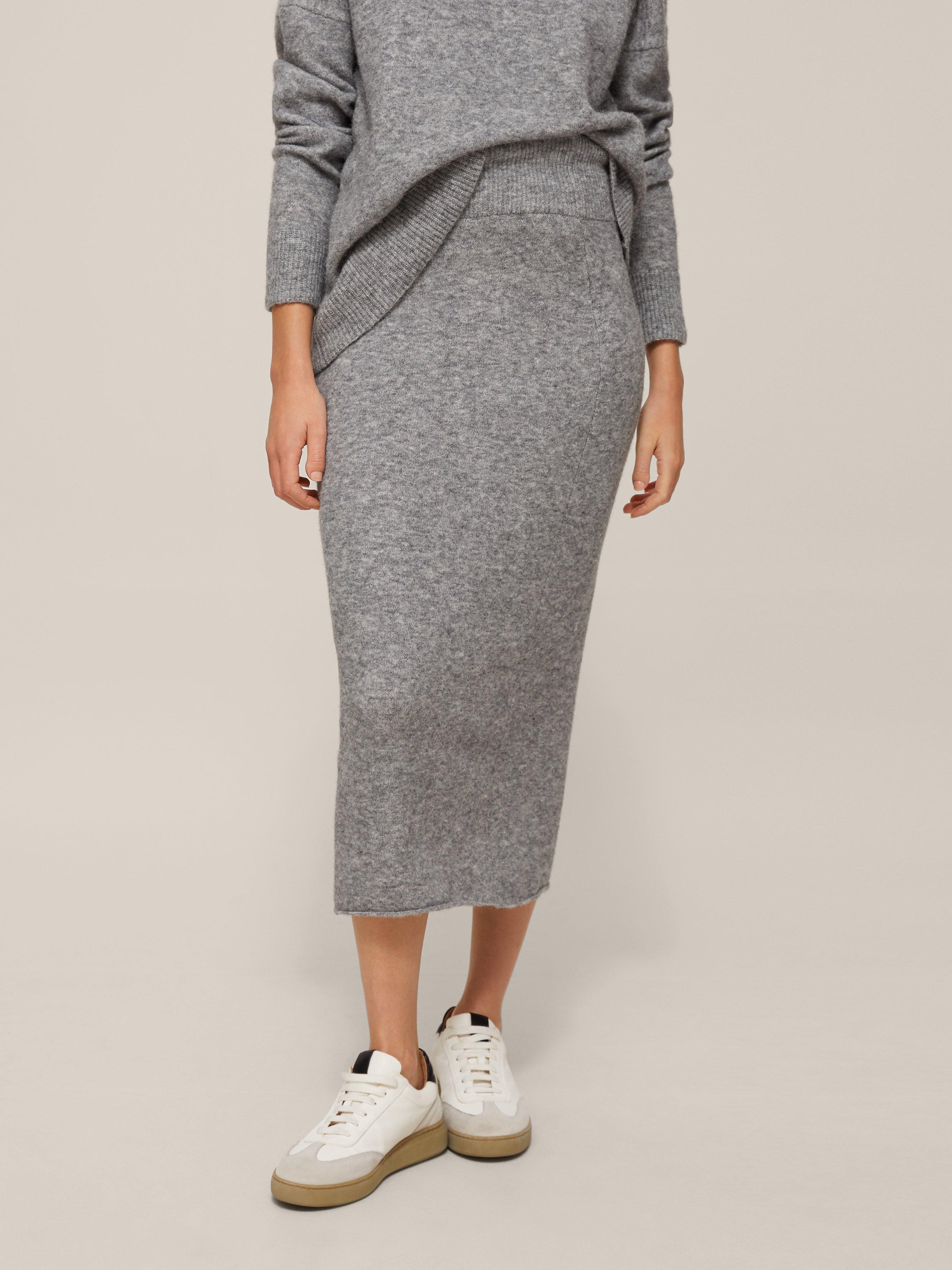 John Lewis Lofty Knit Skirt Silver Grey