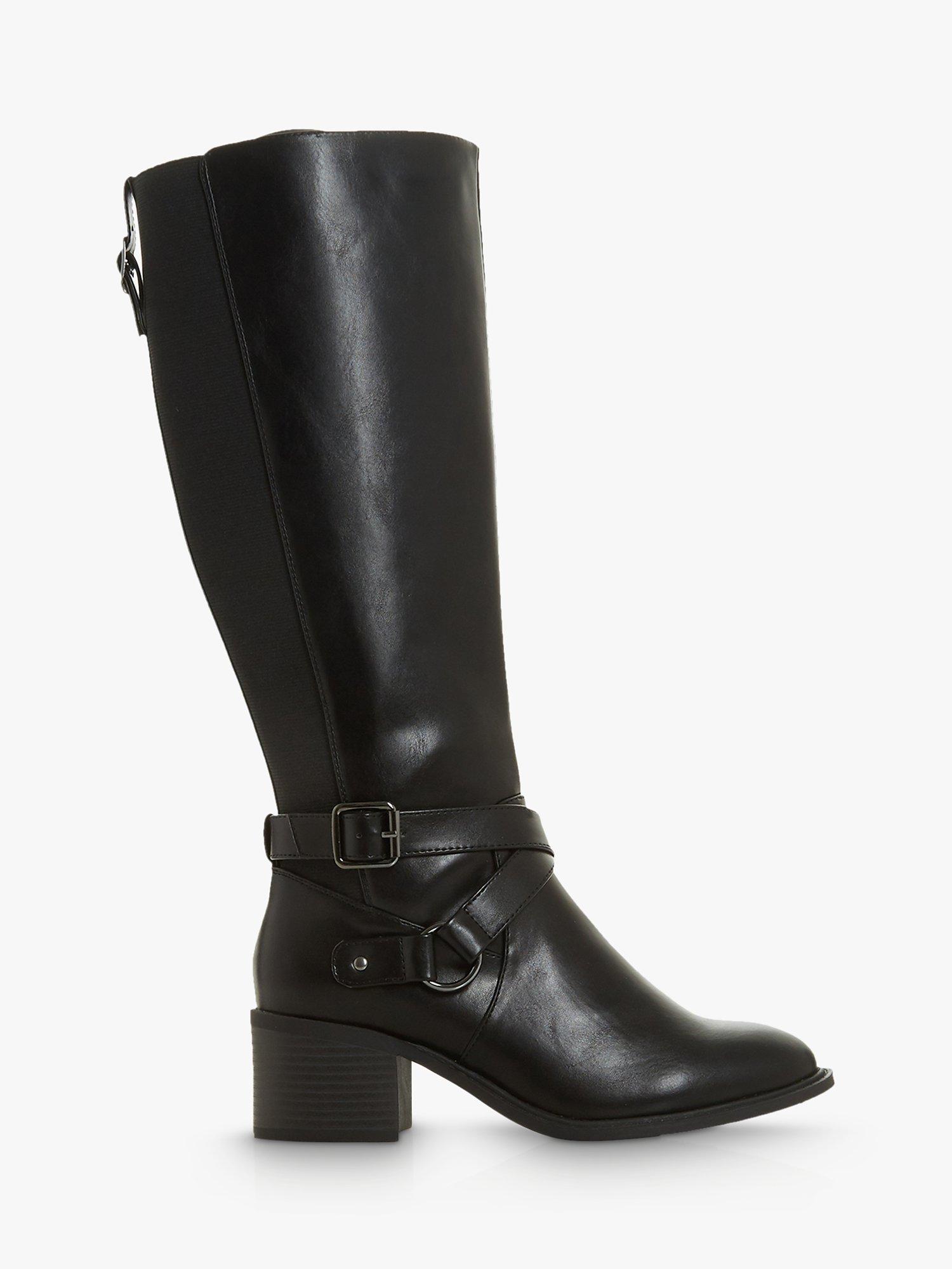 Head Over Heels Tilla Buckle Trim Knee High Riding Boots, Black