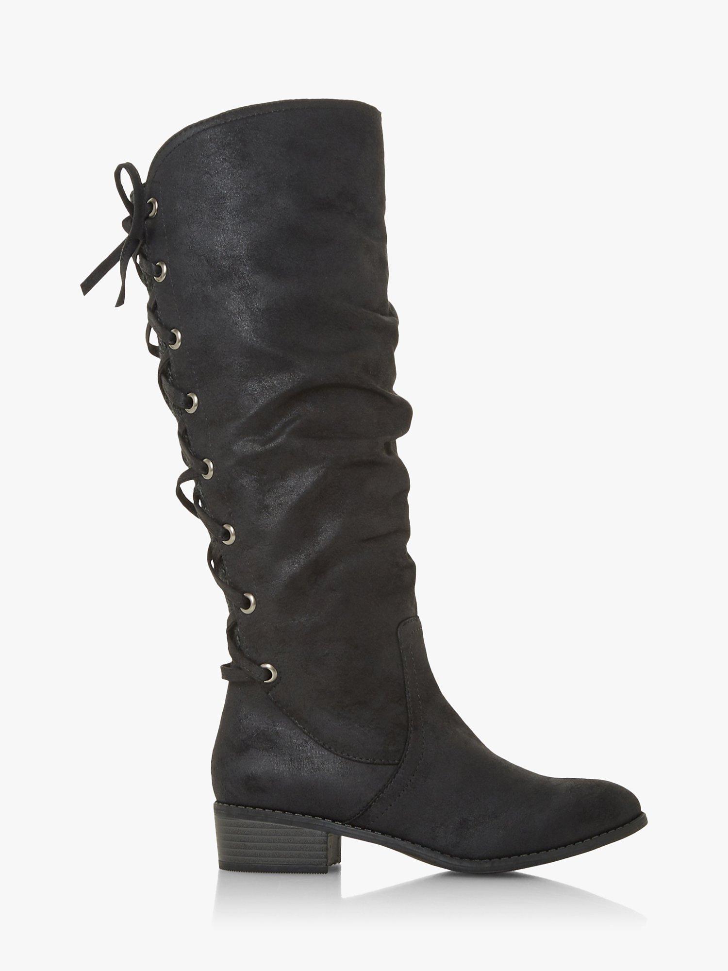 Head Over Heels Tylin Laced Back Detail Knee Boots
