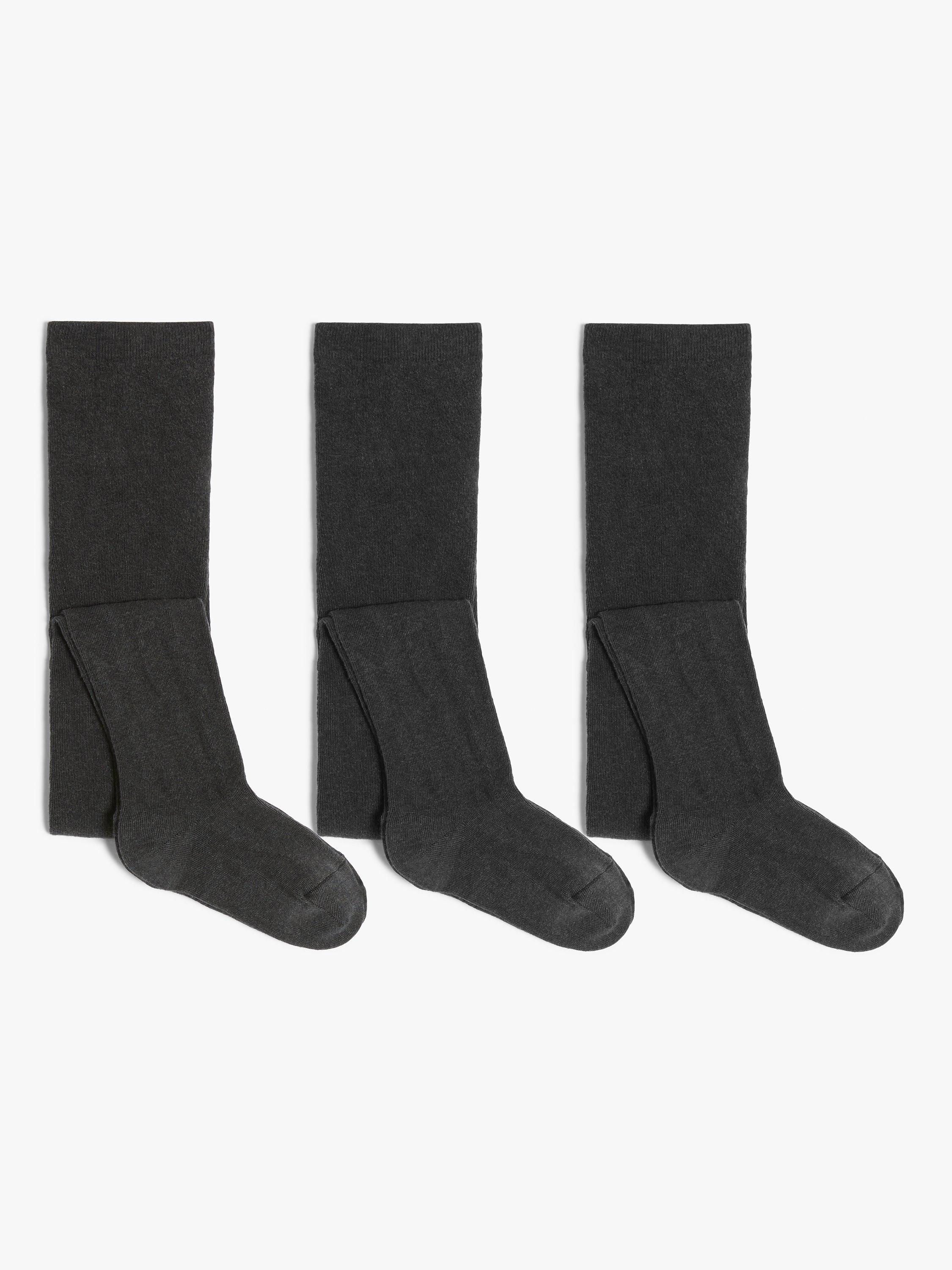 John Lewis ANYDAY Kids' Cotton Rich Tights, Pack of 3
