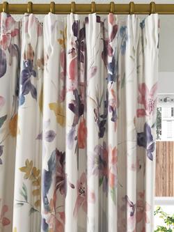 John Lewis Abelia Print Pair Blackout/Thermal Lined Curtains, Multi, Multi