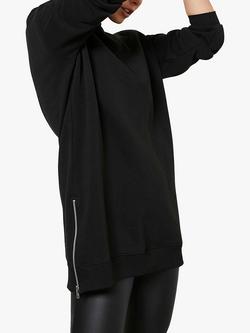 Mint Velvet Longline Sweatshirt - view 2, Black