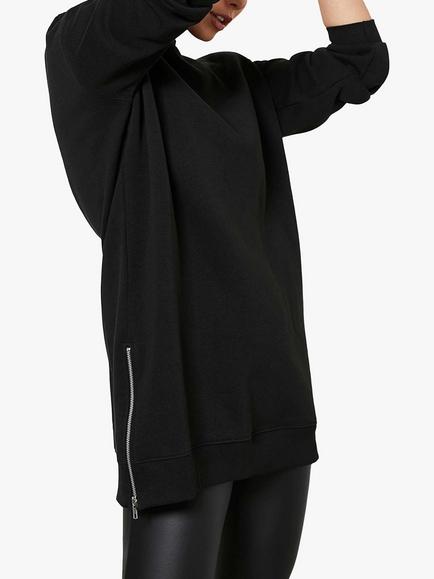 Mint Velvet Longline Sweatshirt - view 2, Black