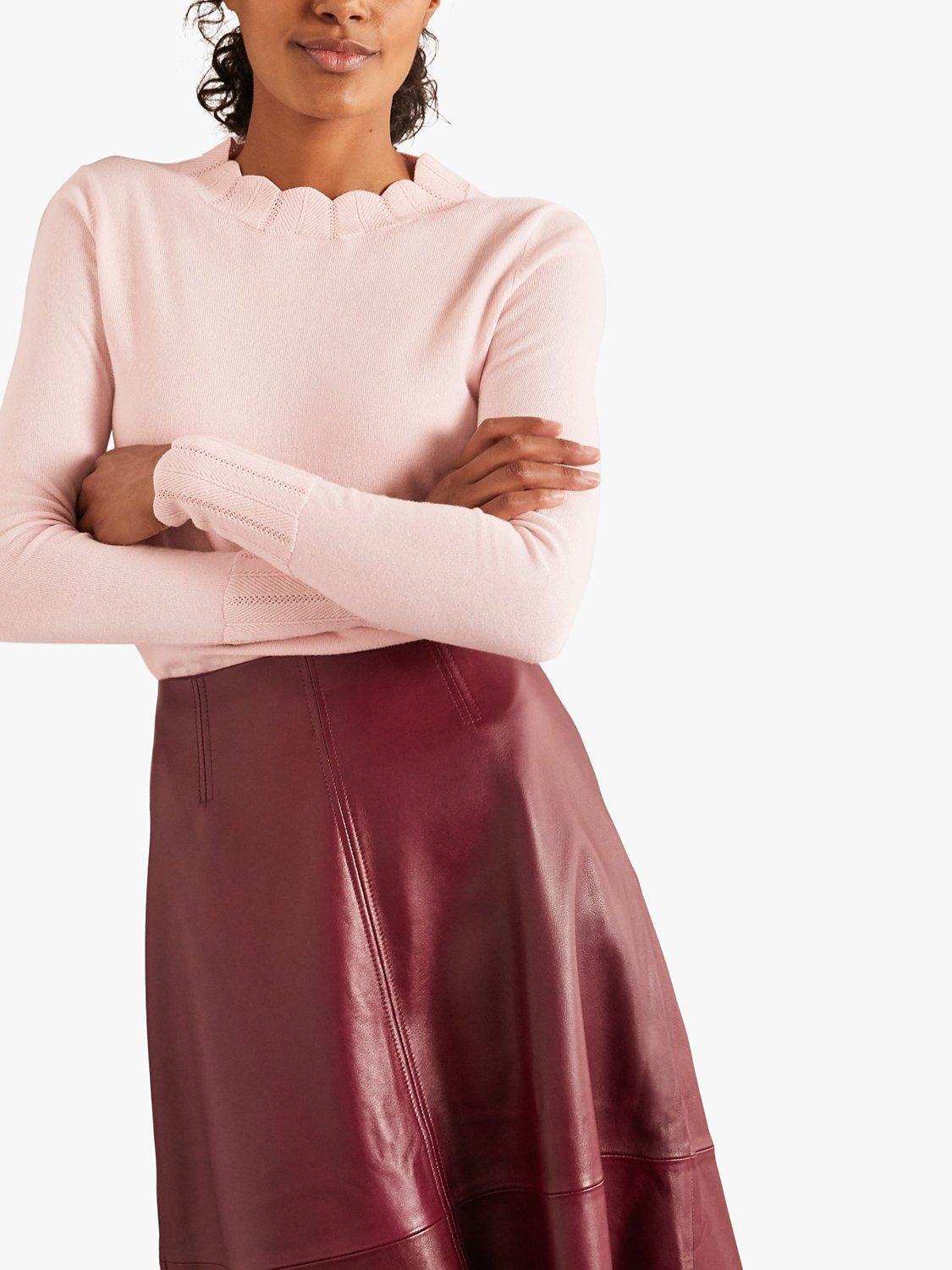 Boden Hambleden Scallop Neck Jumper, Milkshake